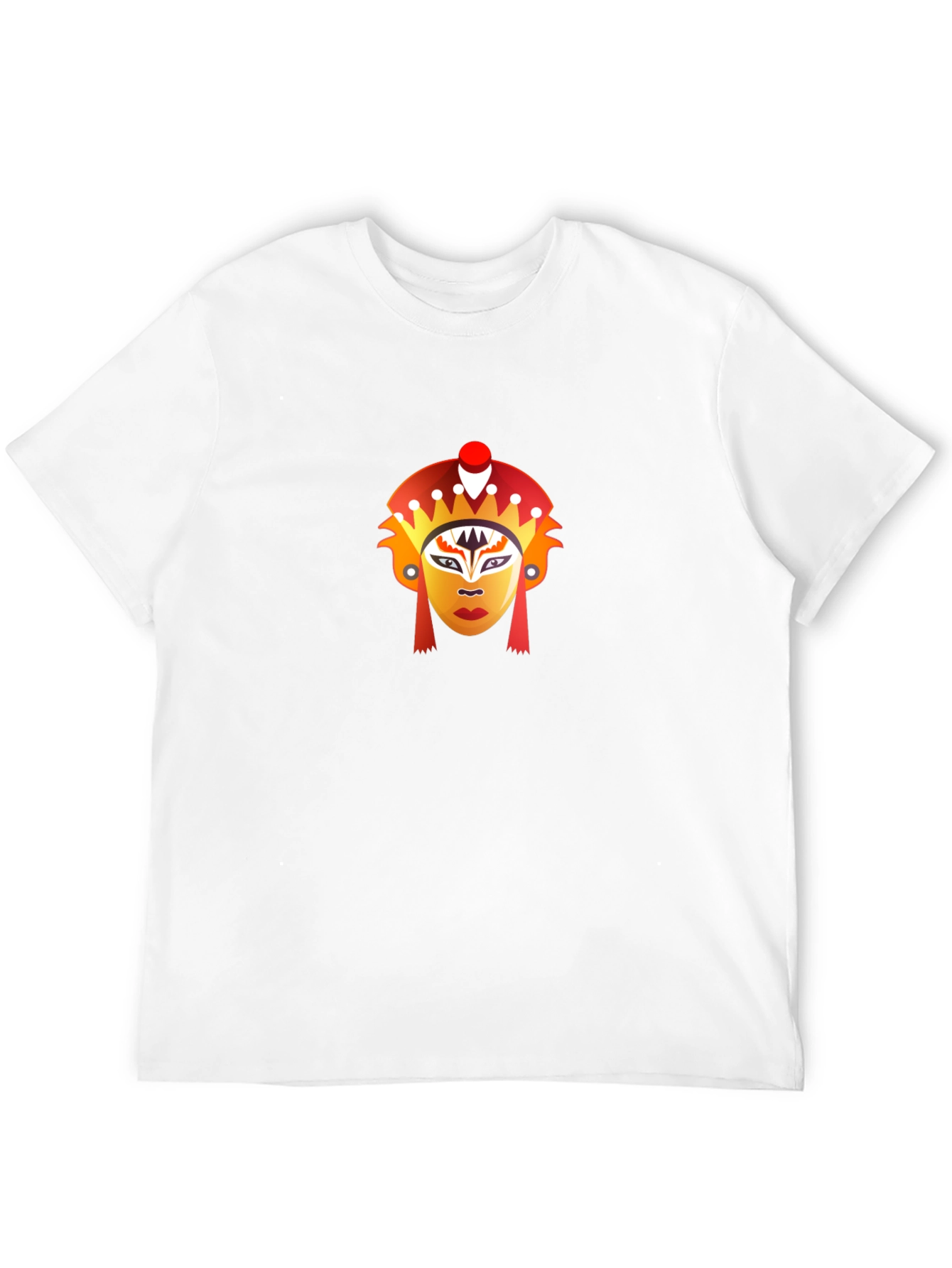 Black T-Shirt with Graphic Mask Design