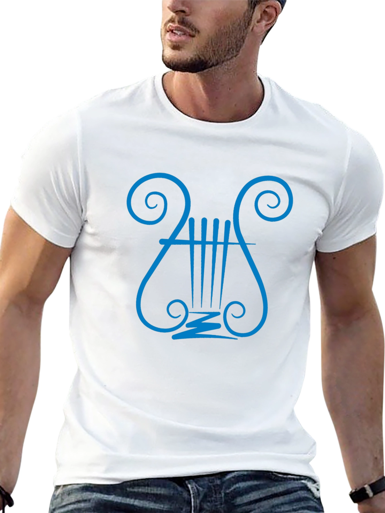 Lyre Graphic Print Black T-Shirt
