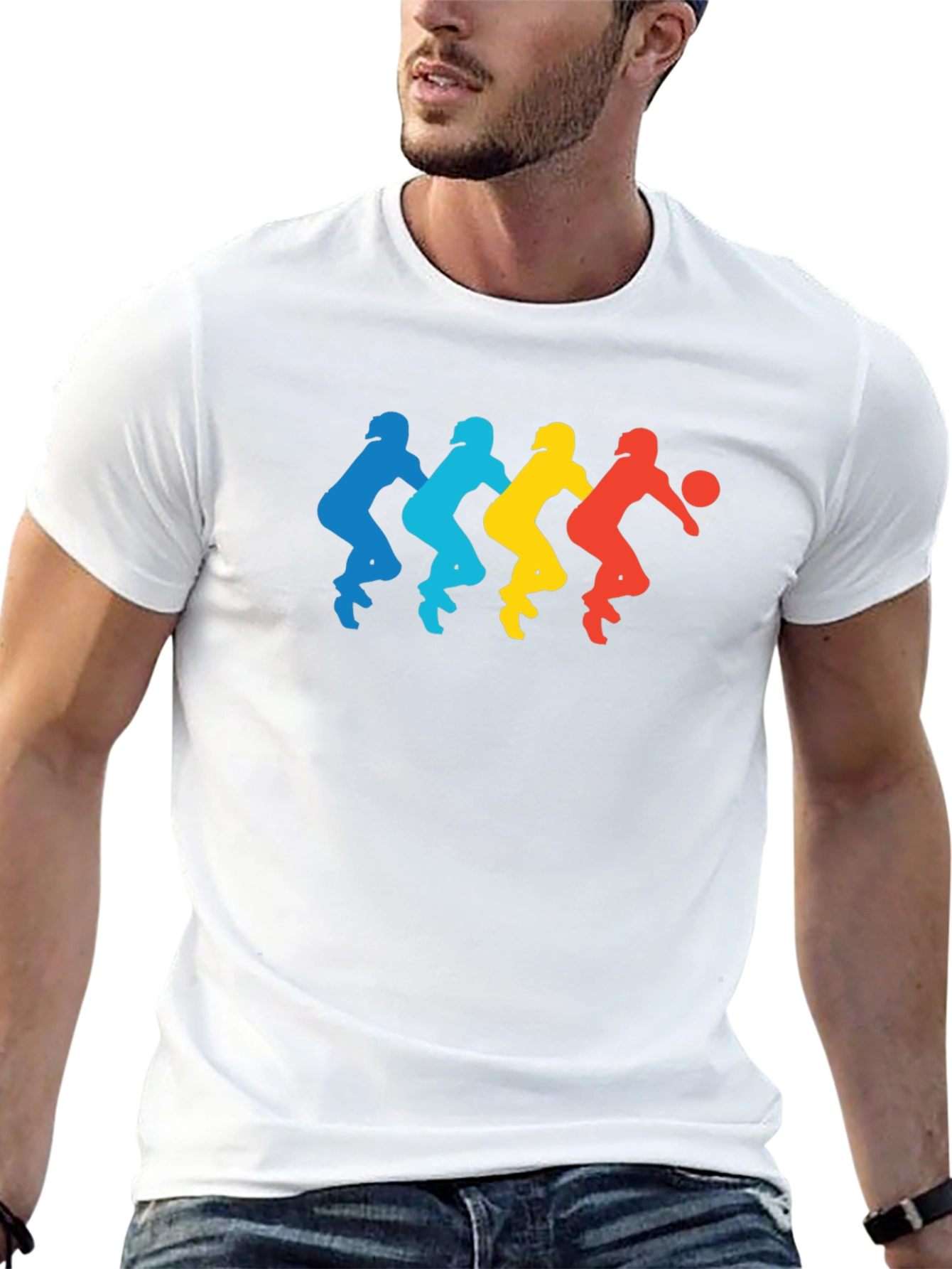 Retro Basketball Player Silhouette Graphic Tee