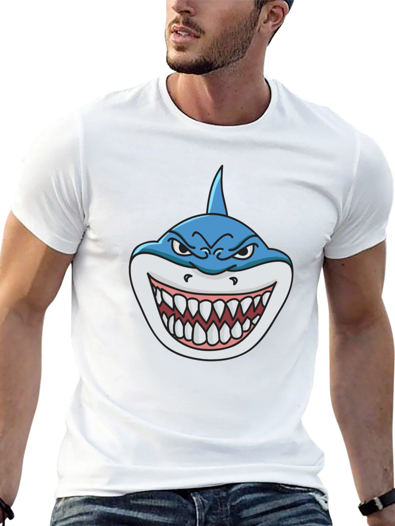 Shark Attack Graphic Tee - Mens Black T-Shirt