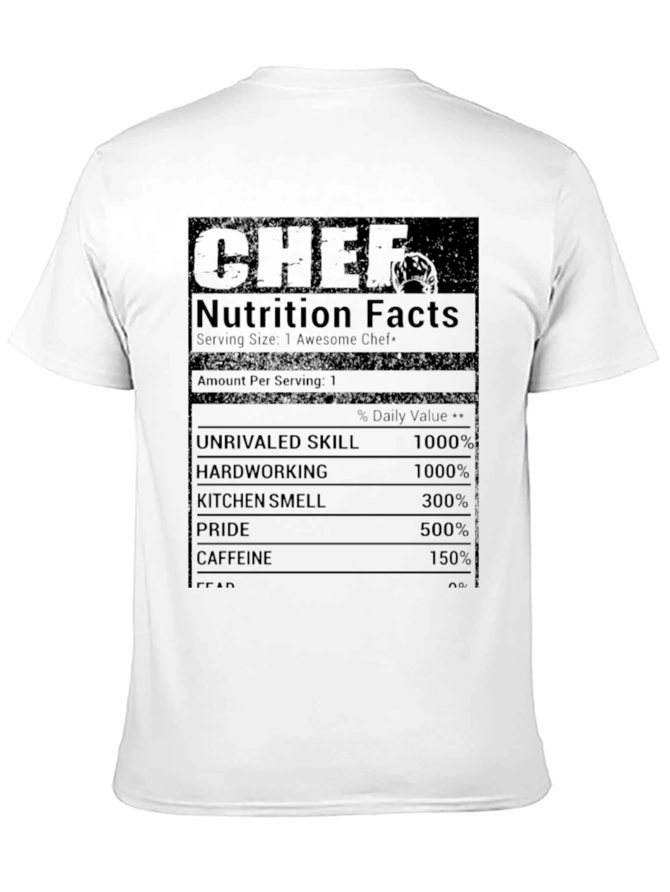 Chef Nutrition Facts Black T-Shirt