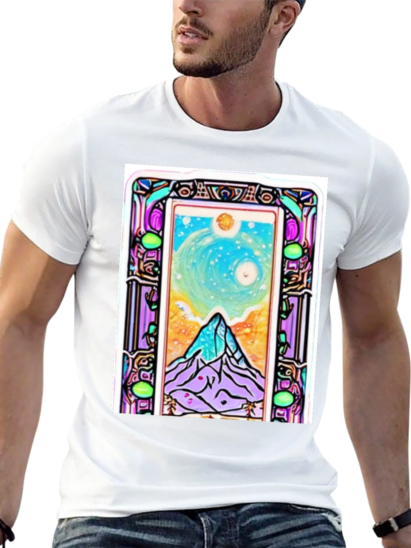 Art Nouveau Mountain View Graphic Tee