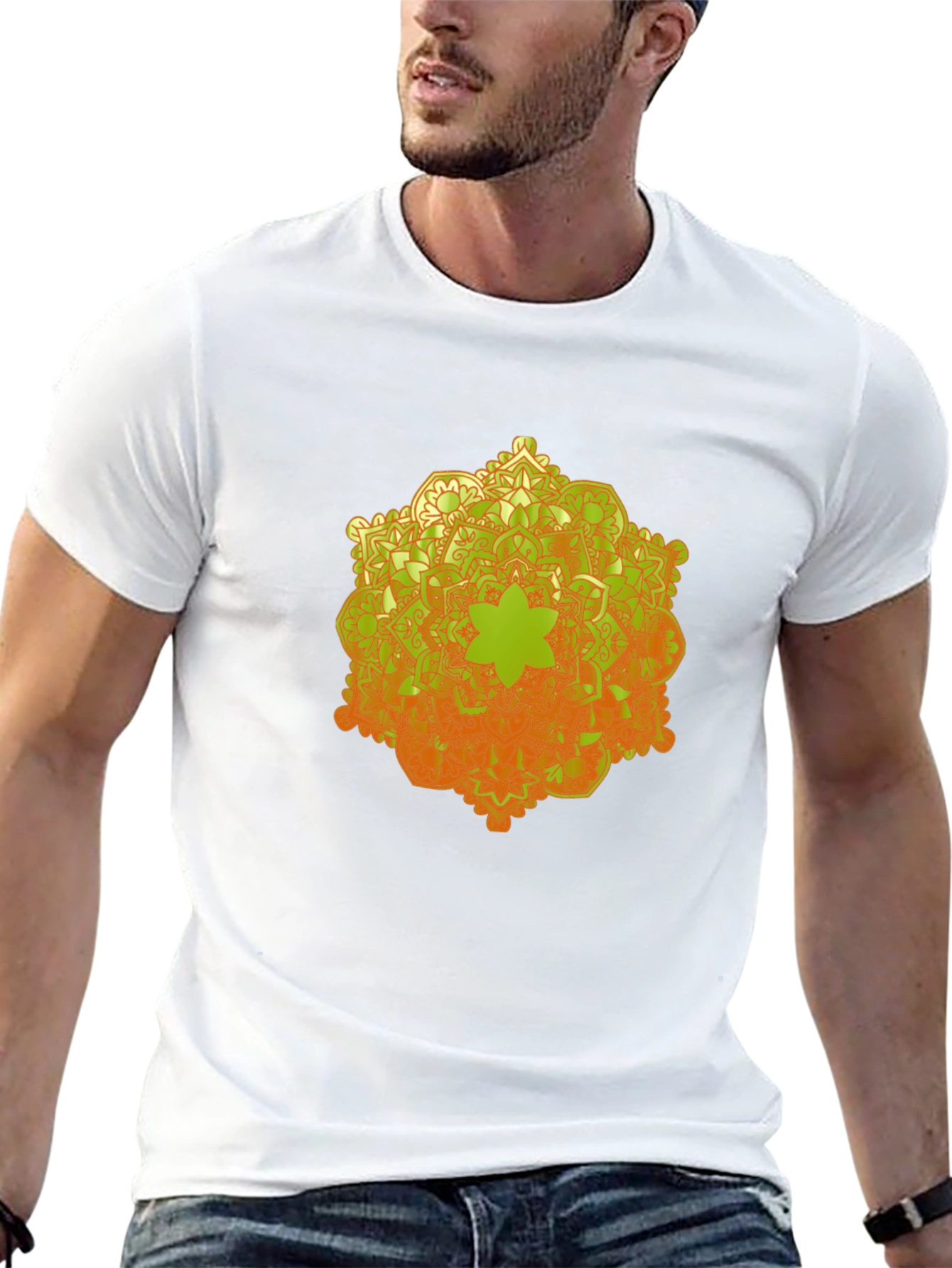 Mandala Graphic Tee - Trendy Black Cotton T-Shirt