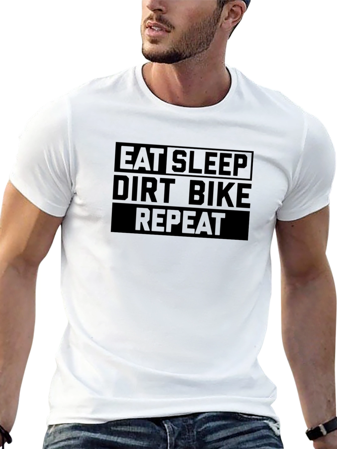 Eat Sleep Dirt Bike Repeat Black T-Shirt