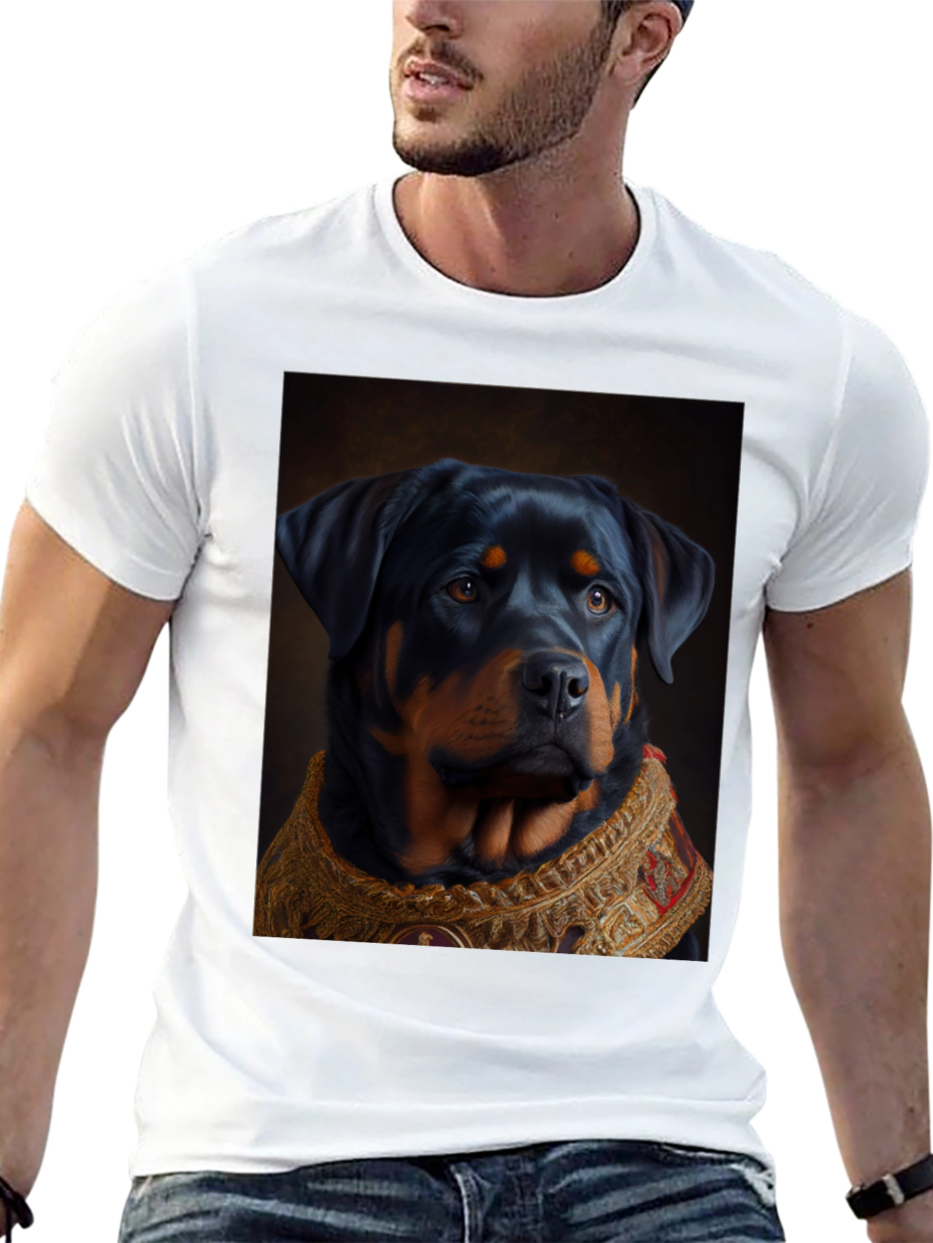 Regal Rottweiler Graphic Tee - Unique Dog Lover Gift