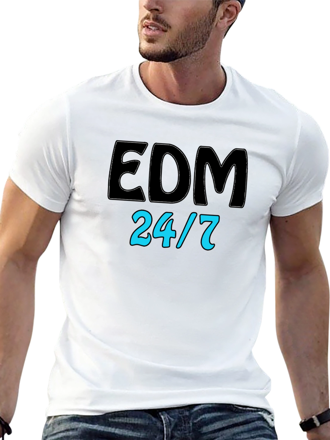EDM 24/7 Black Graphic Tee