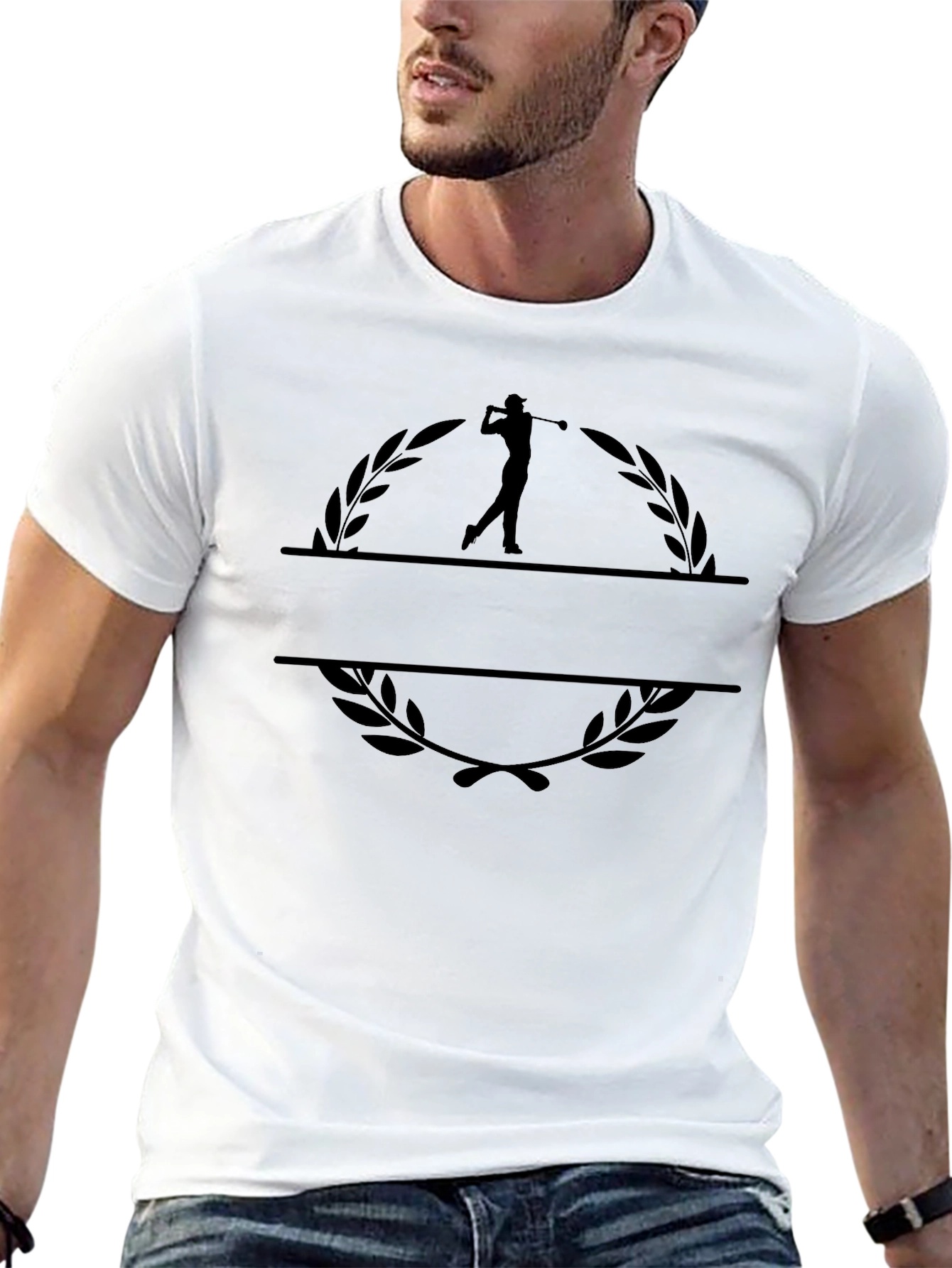 Golf Player Silhouette Black T-Shirt