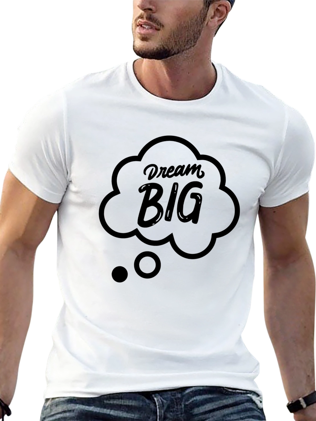 Dream Big Black Graphic Print T-Shirt