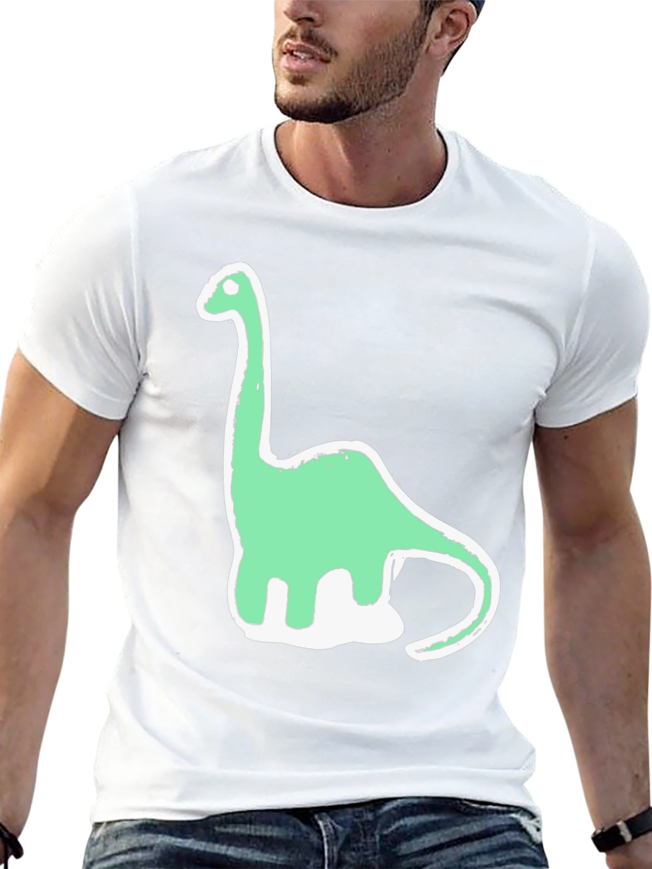 Dino Tee: Funky Brontosaurus Graphic T-Shirt