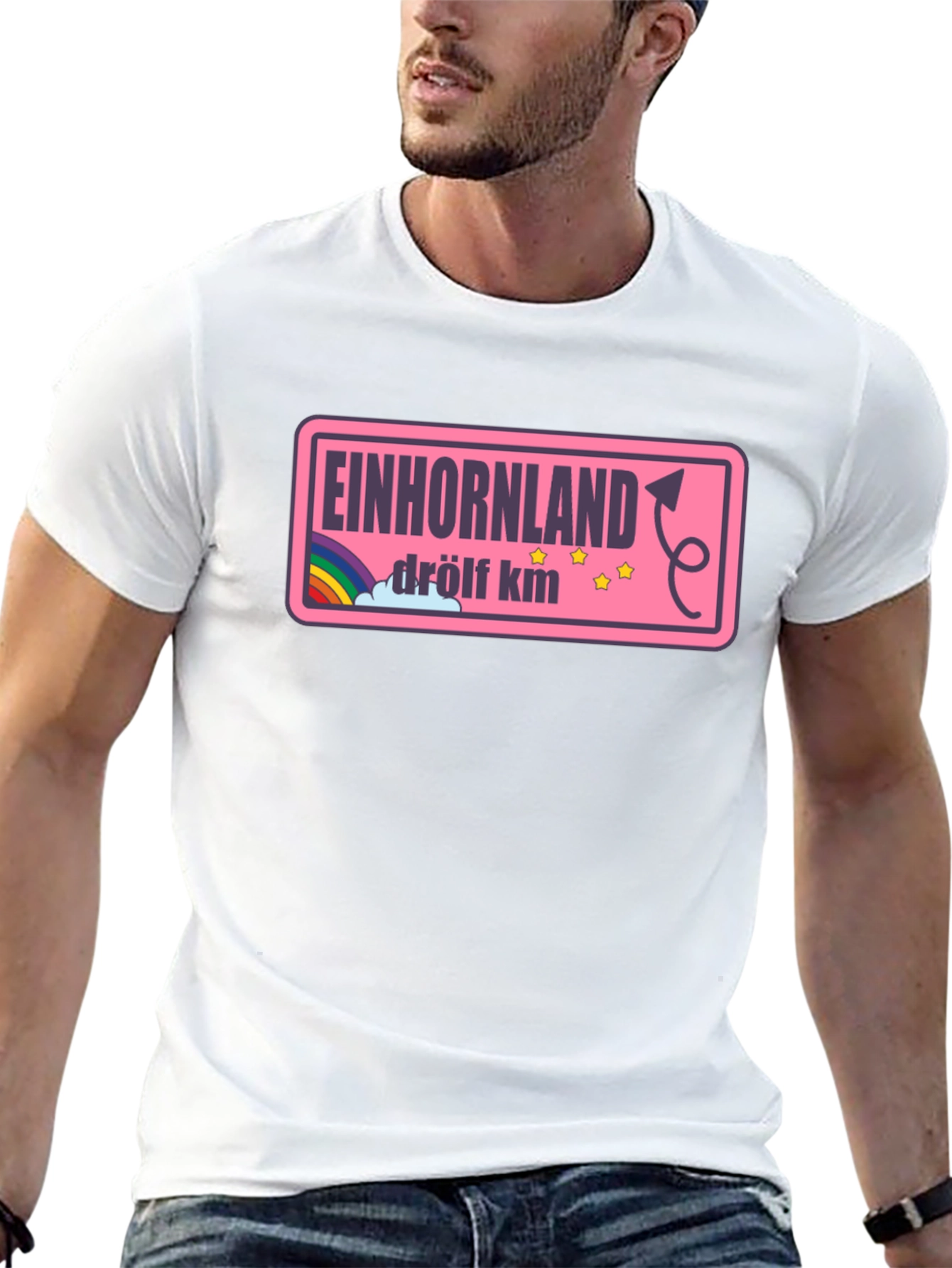 Einhornland Graphic T-Shirt - Drölf KM Black Tee