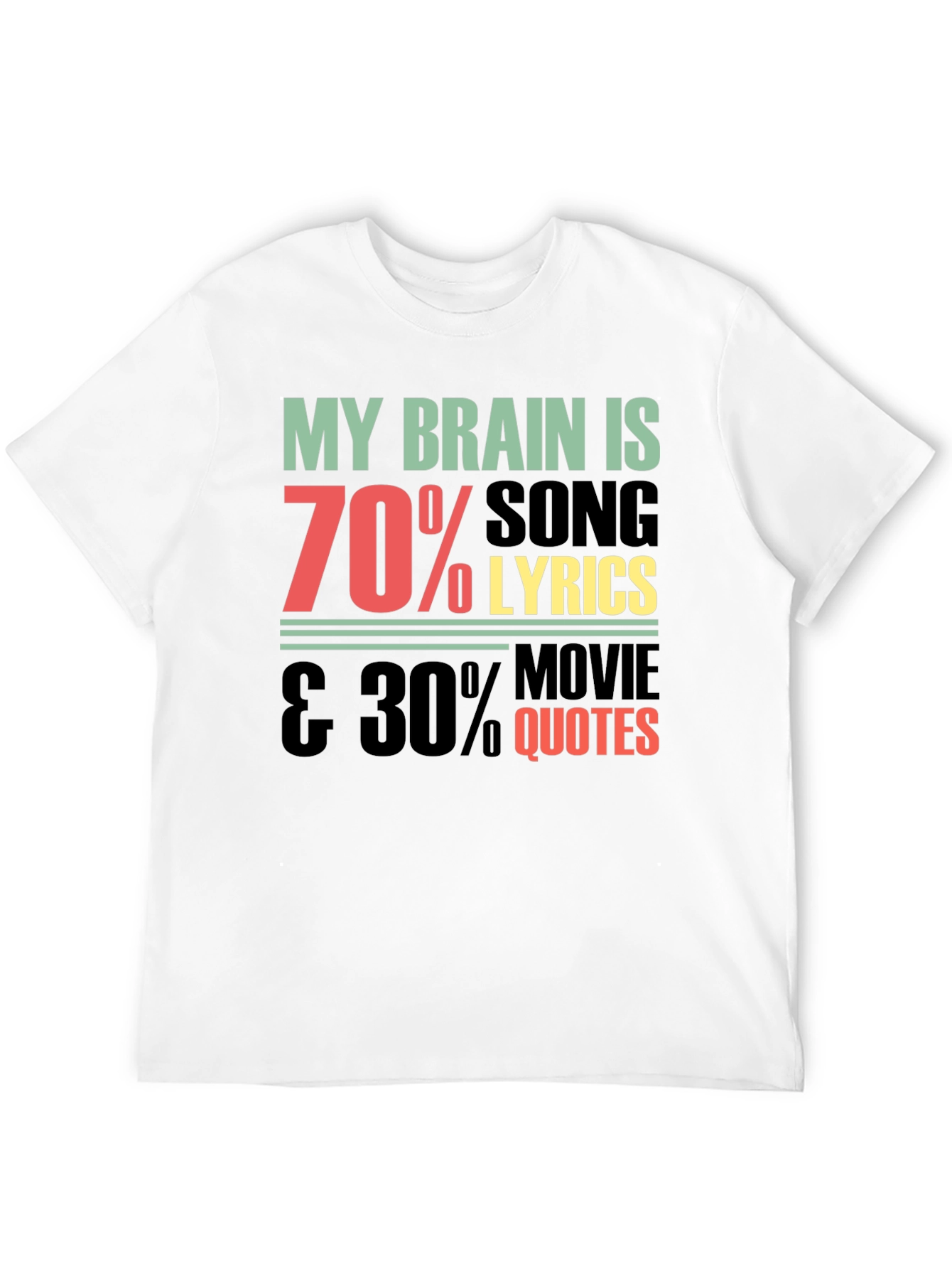 Funny Brain Song Lyrics & Movie Quotes Graphic T-Shirt