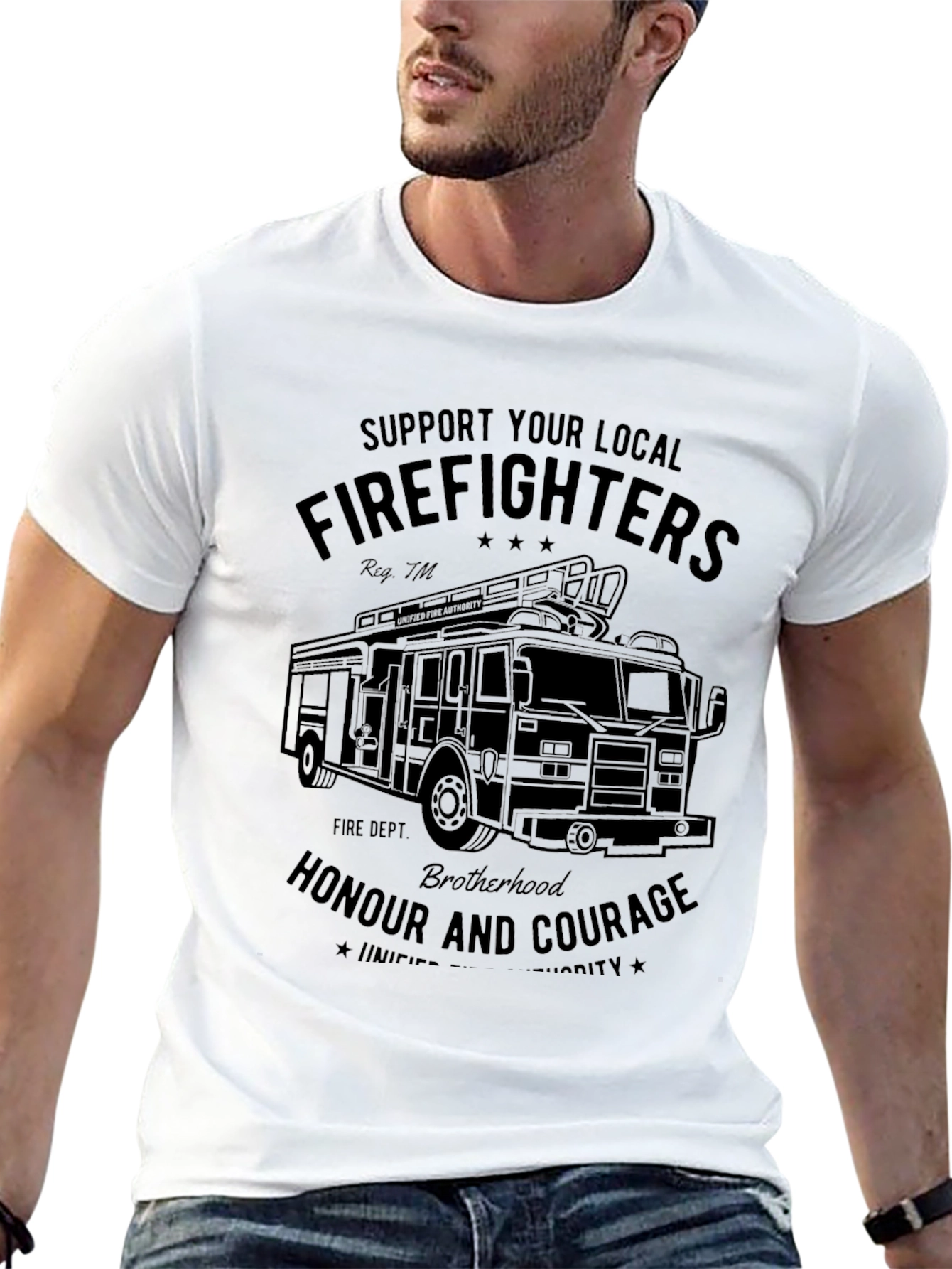 Support Your Local Firefighters Black T-Shirt