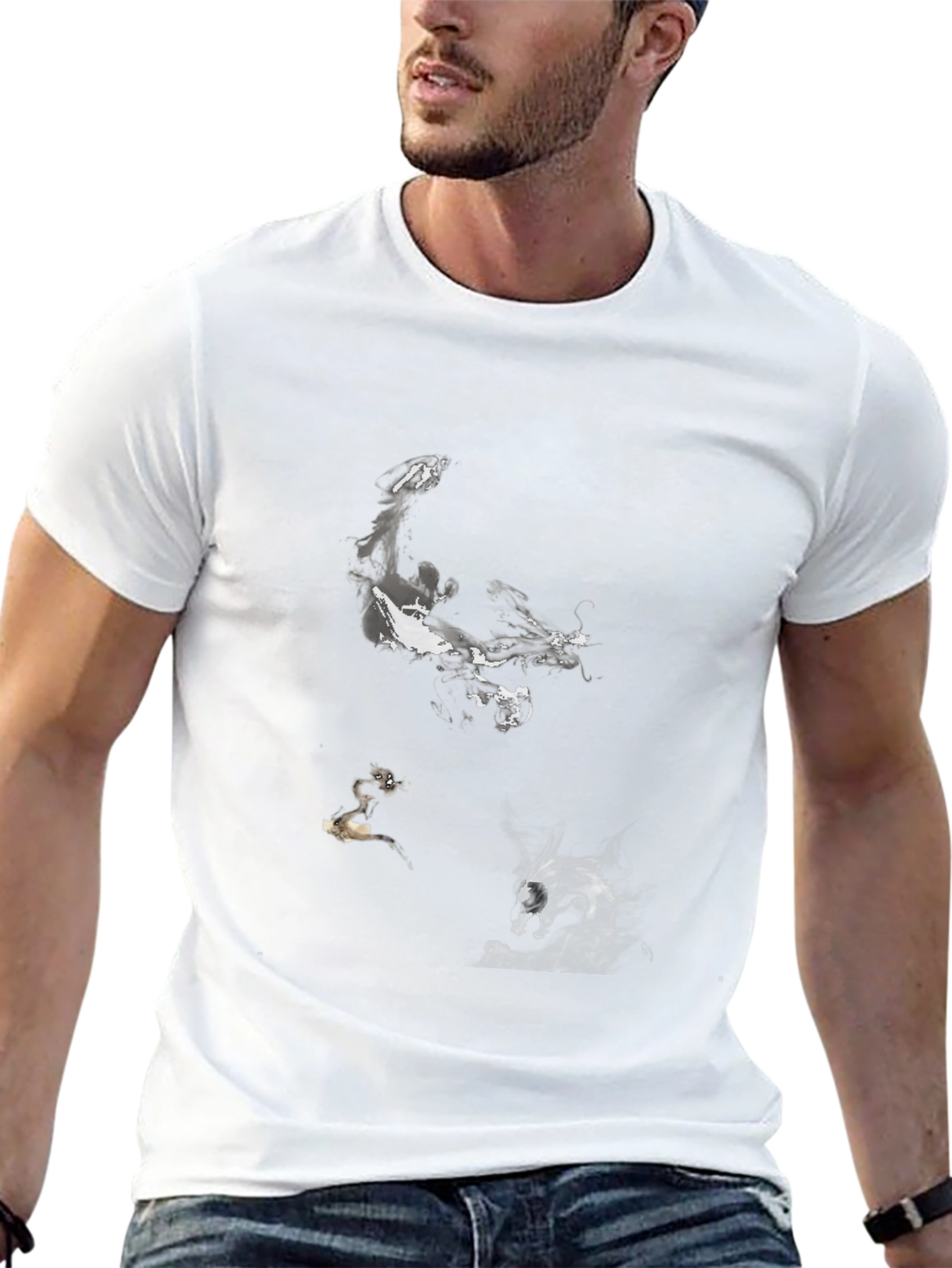 Abstract Art Print Black T-Shirt