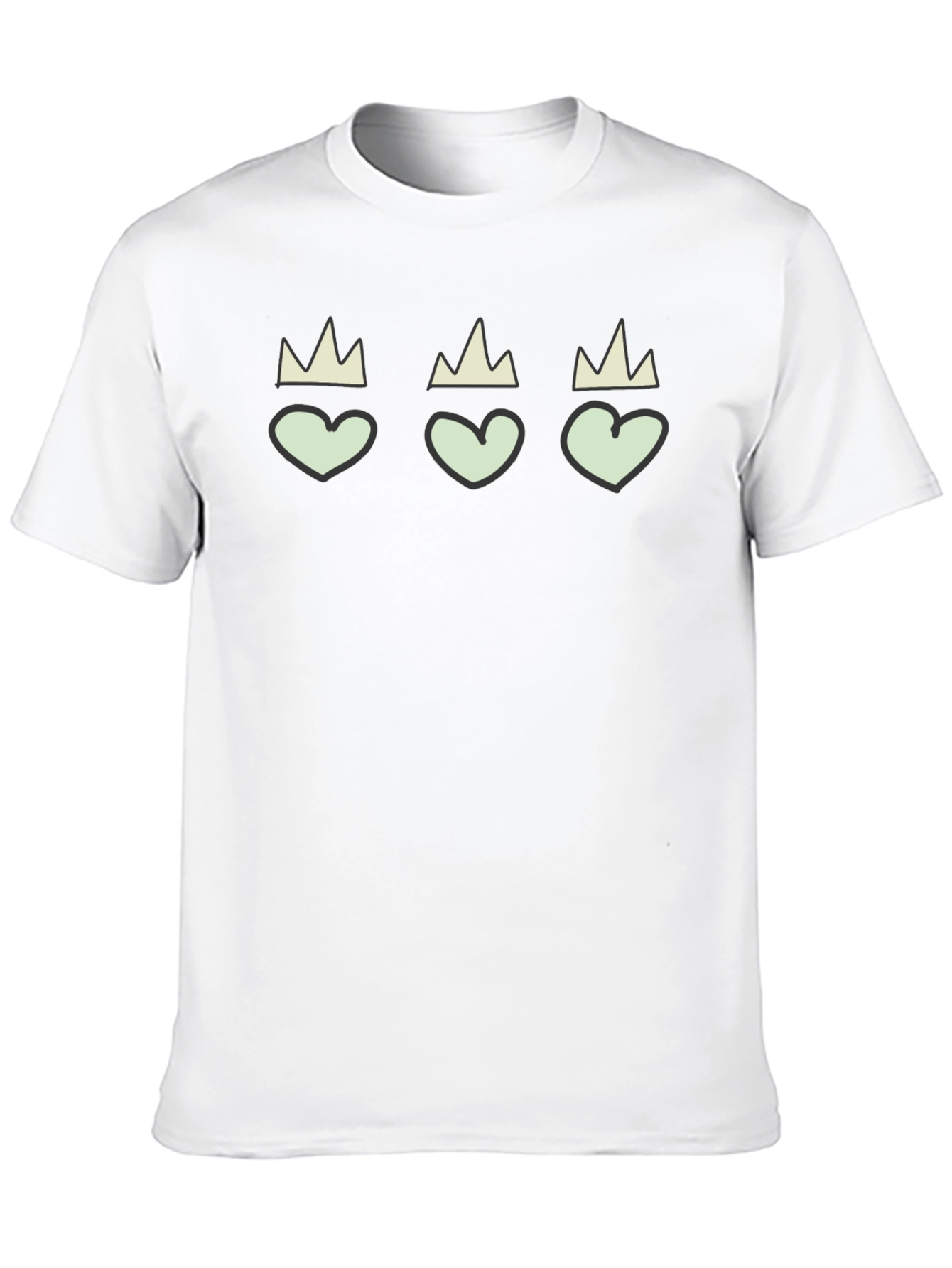 Hearts with Crowns Black Graphic Tee