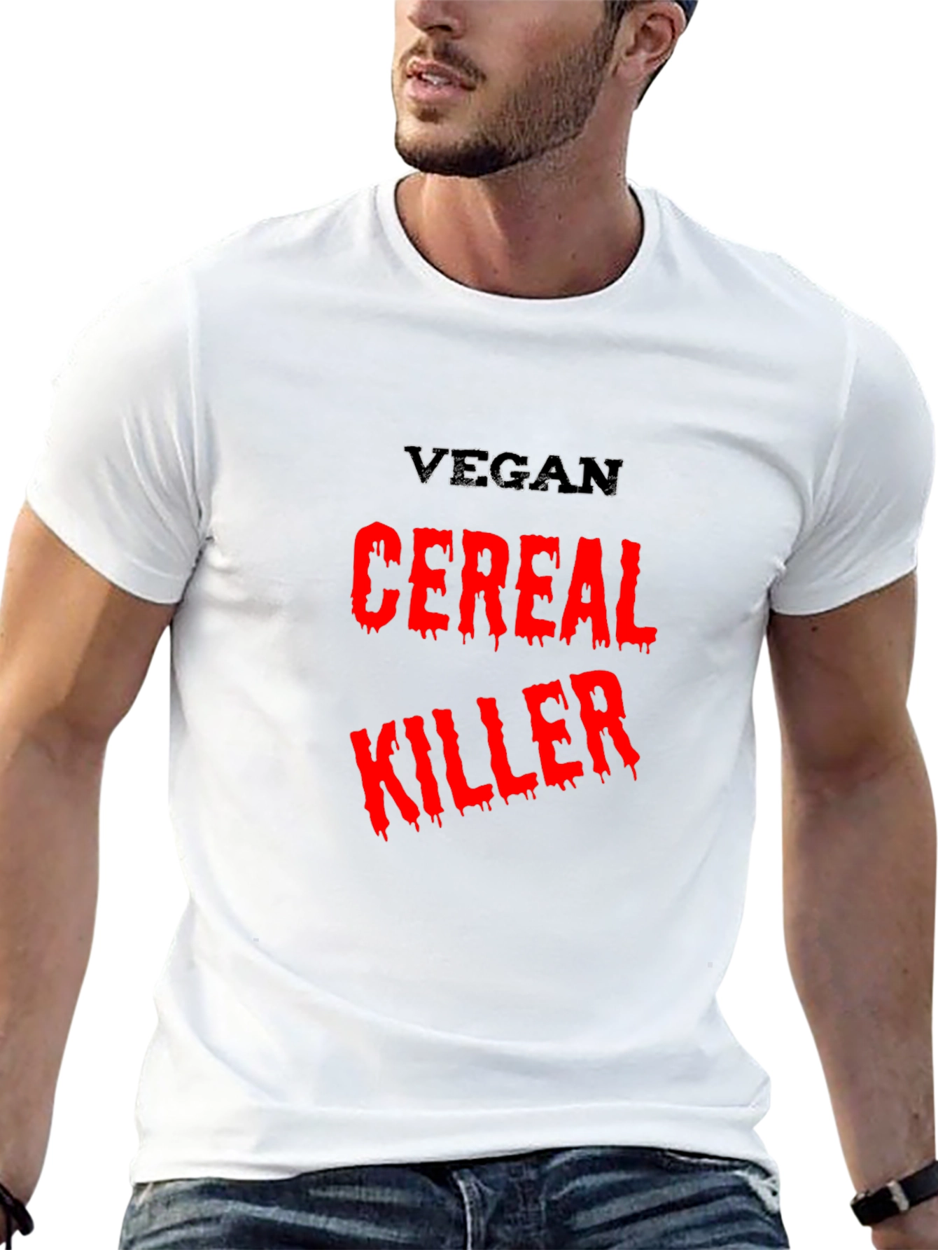 Vegan Cereal Killer Black T-Shirt Graphic Novelty