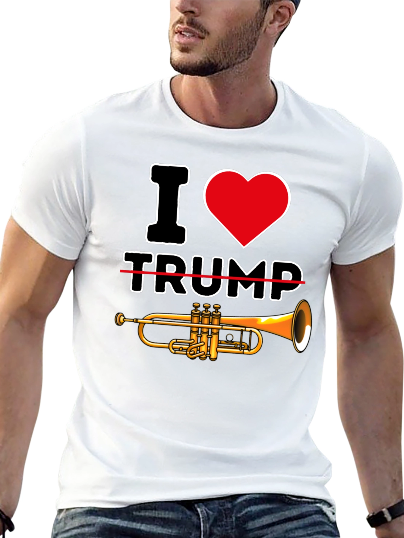 I Heart Trump-et Black Graphic Tee