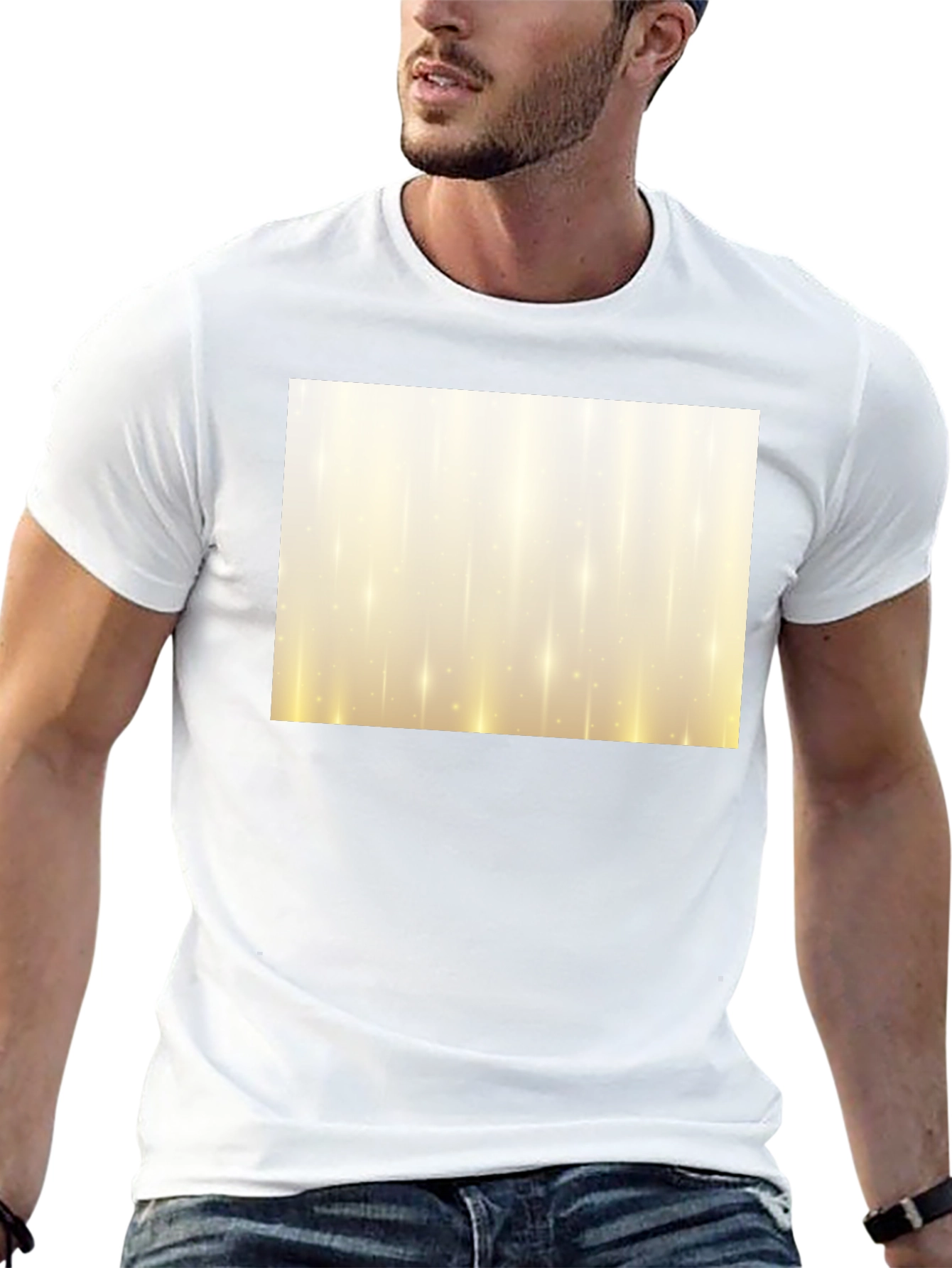Mens Black Graphic T-Shirt - Golden Light