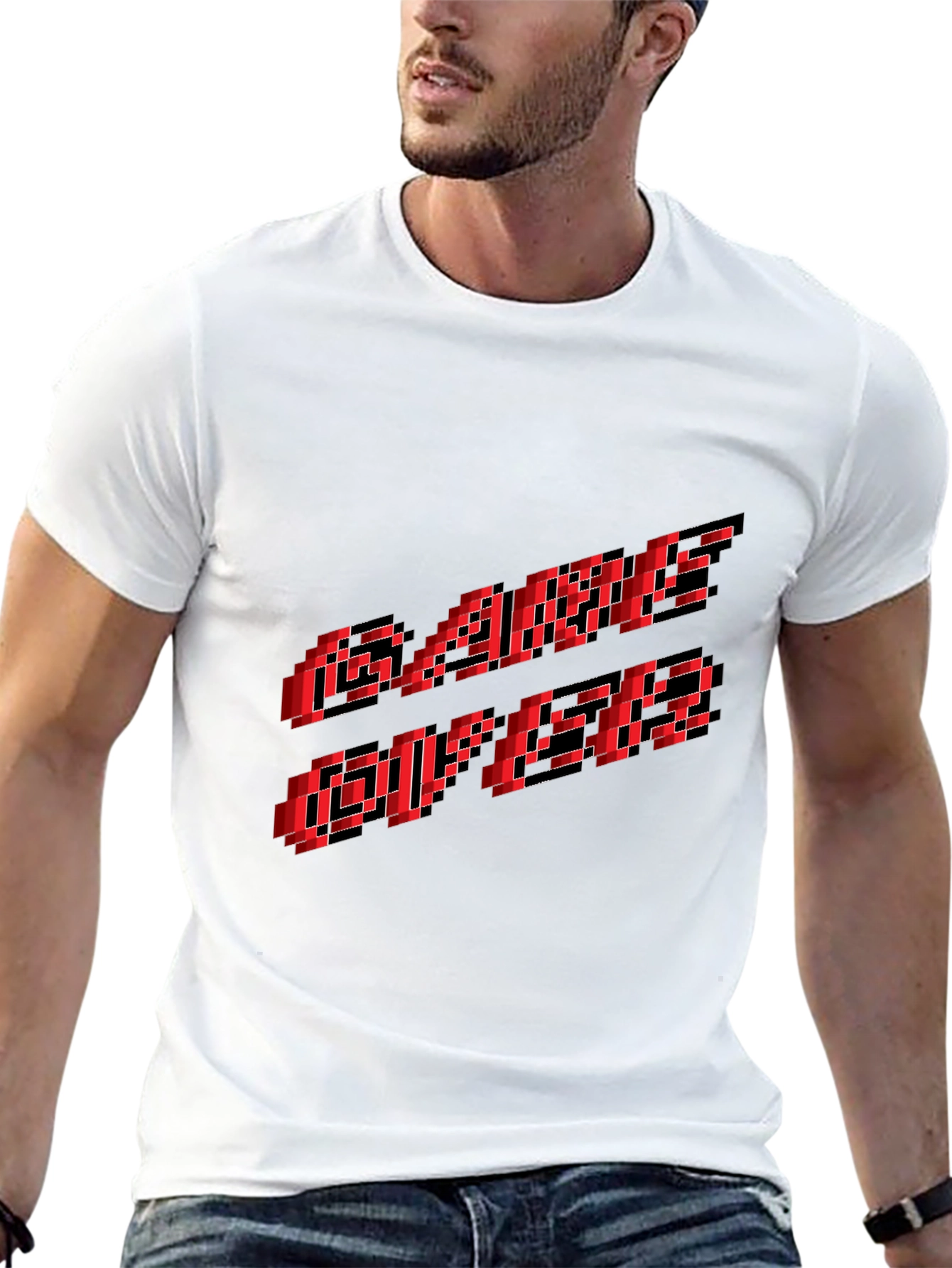 Pixel Game Over Graphic Black T-Shirt