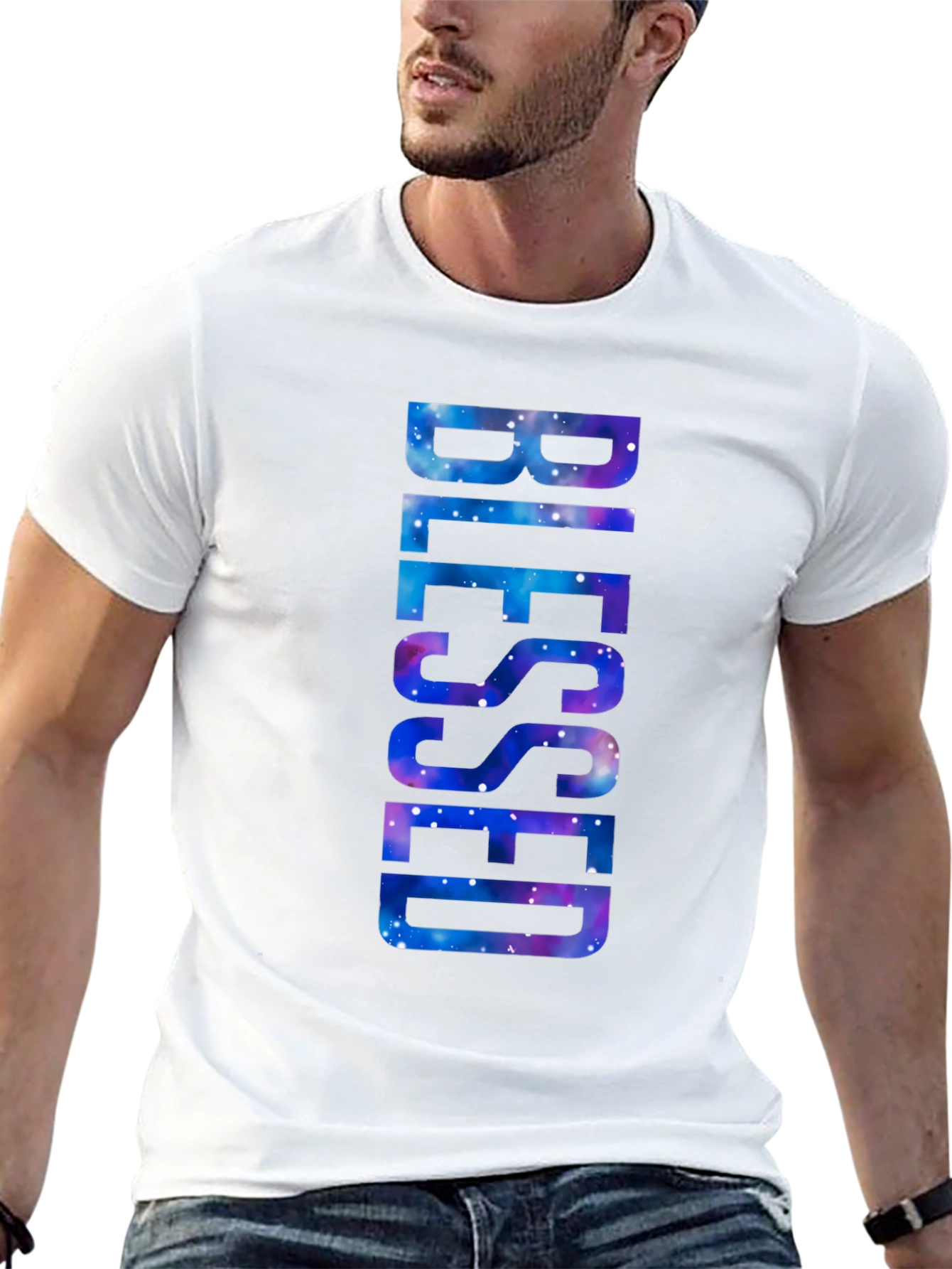 Blessed Galaxy Graphic T-Shirt - Black