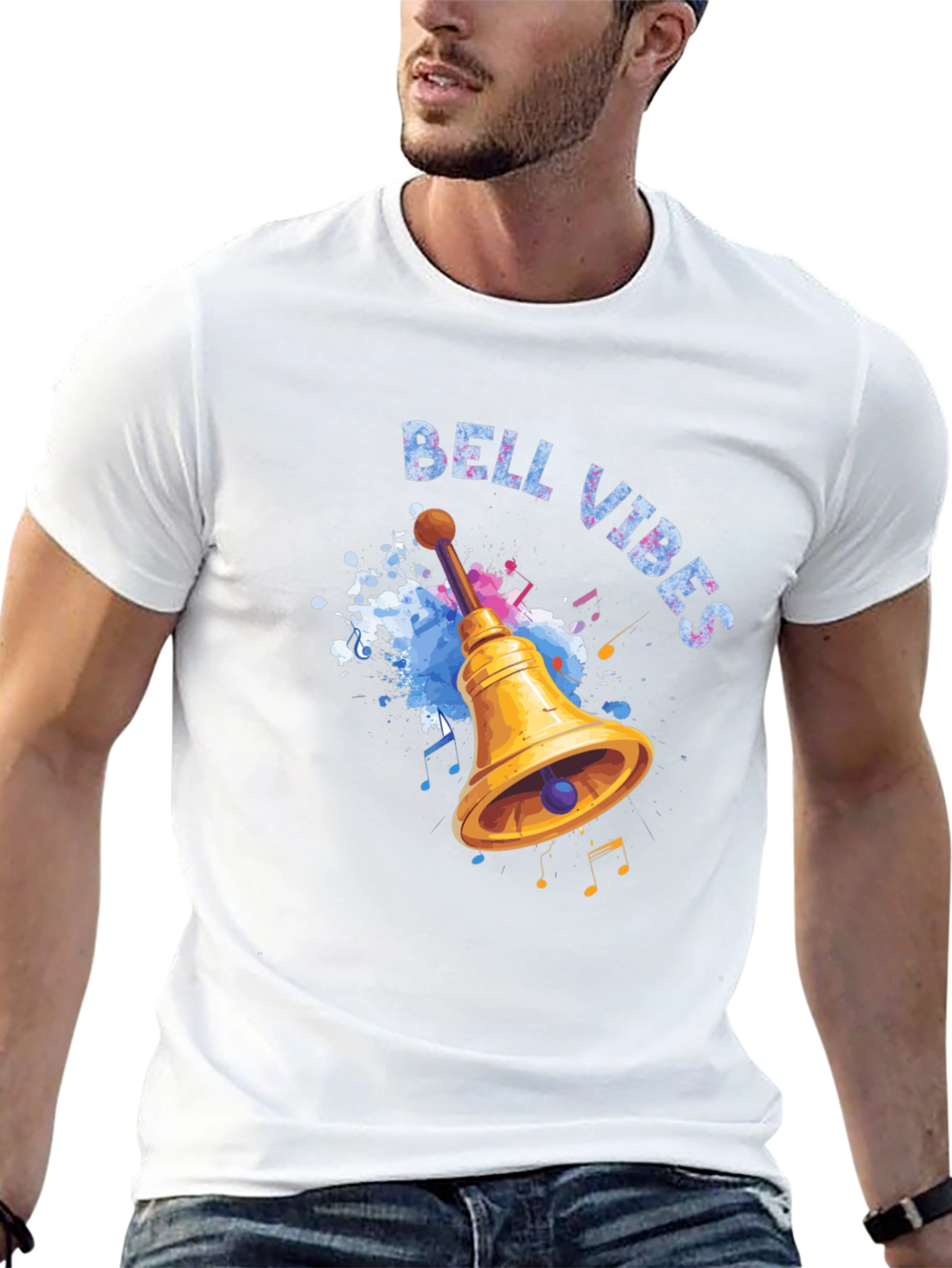 Bell Vibes Graphic Print Black T-Shirt