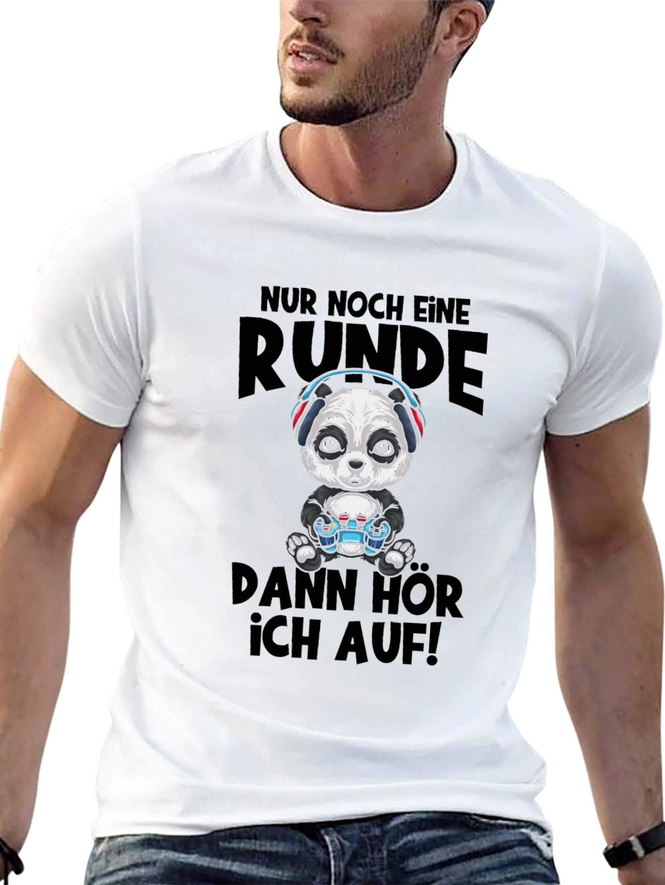 Gamer Panda T-Shirt - Just One More Round!