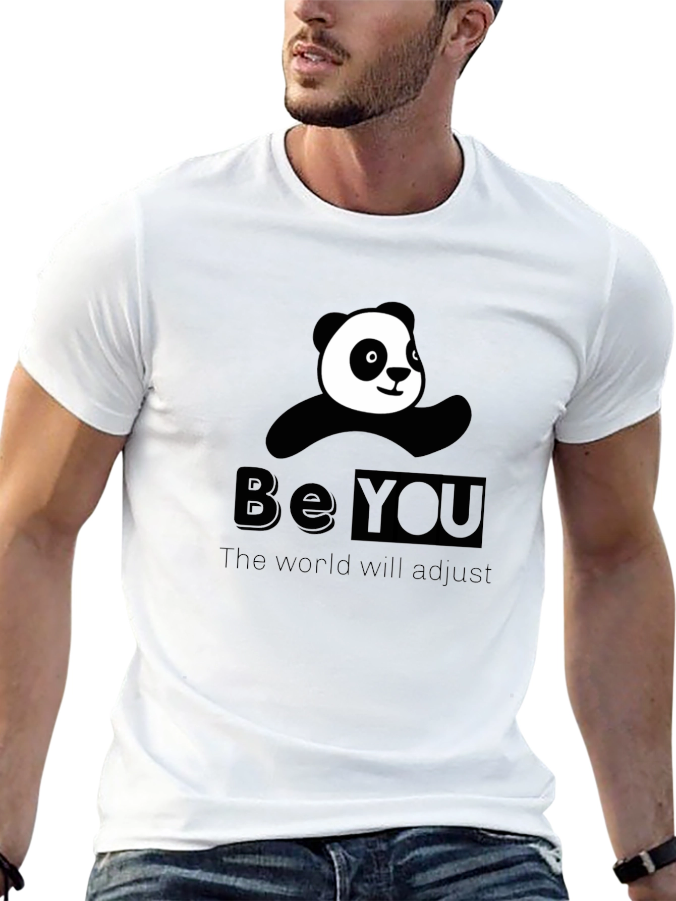 Be You Panda T-Shirt - Black Cotton Tee