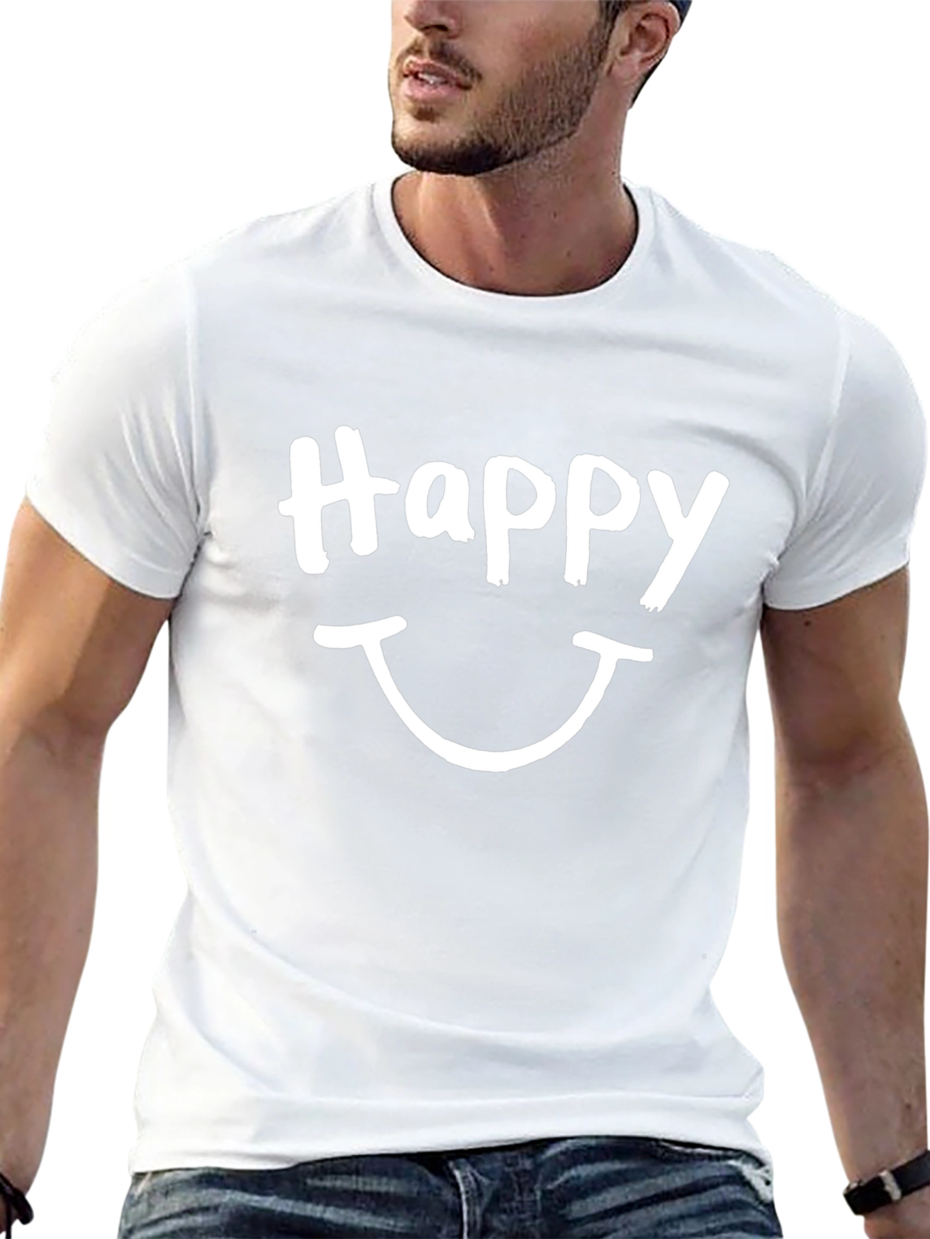 Happy Face Graphic Tee - Unisex Black T-Shirt