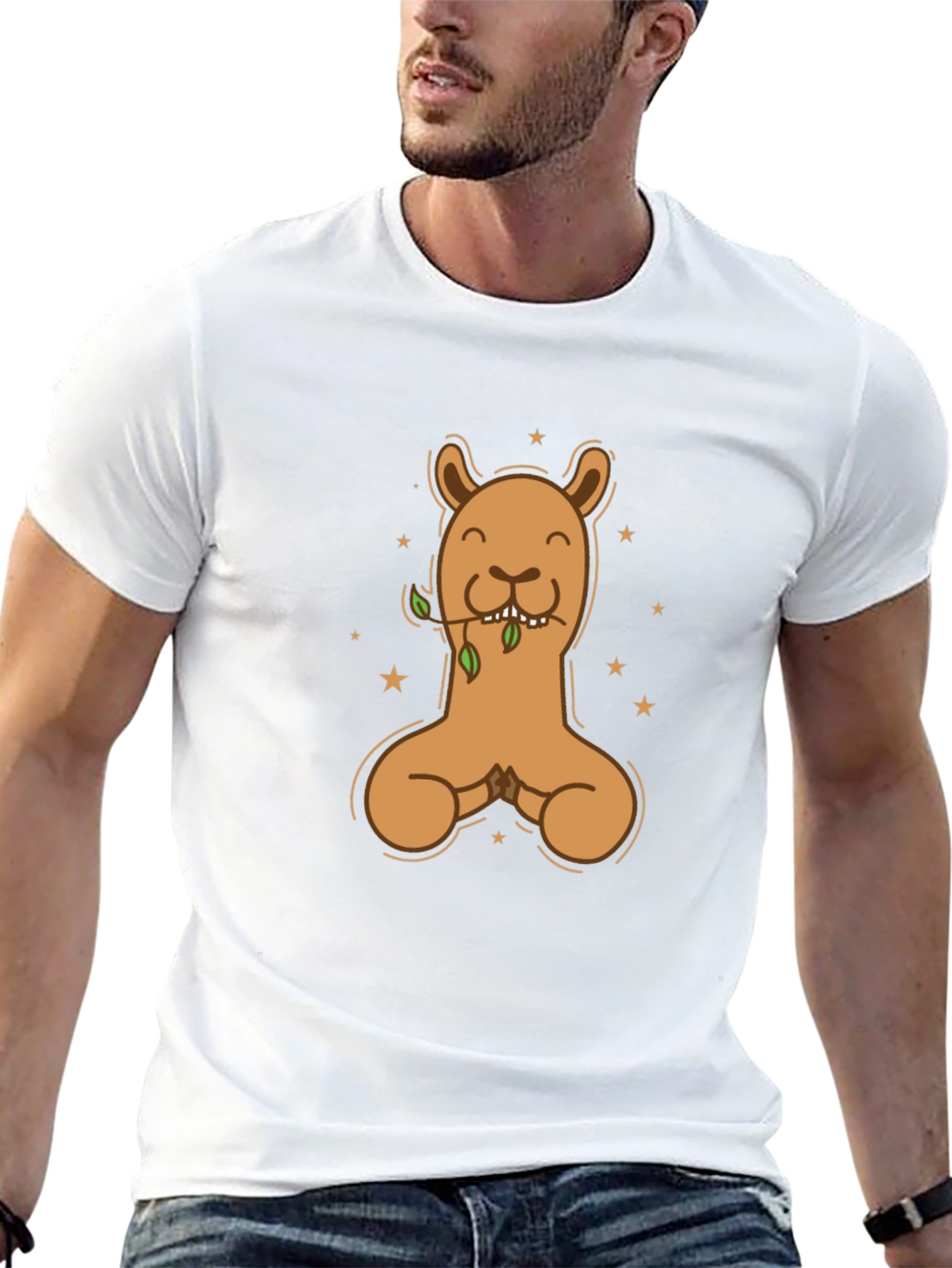 Llama Meditating Graphic T-Shirt - Casual Style