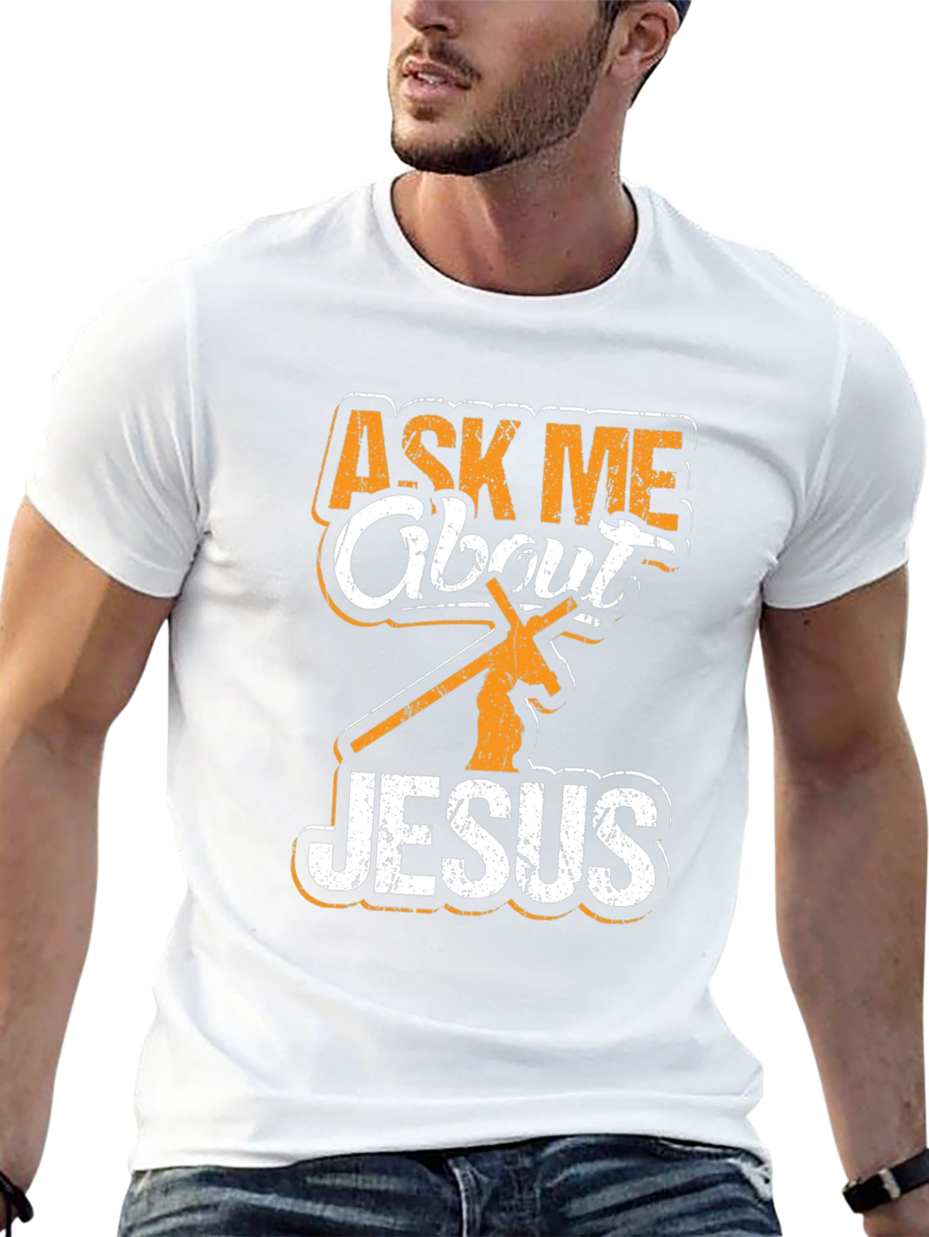 Ask Me About Jesus Graphic T-Shirt