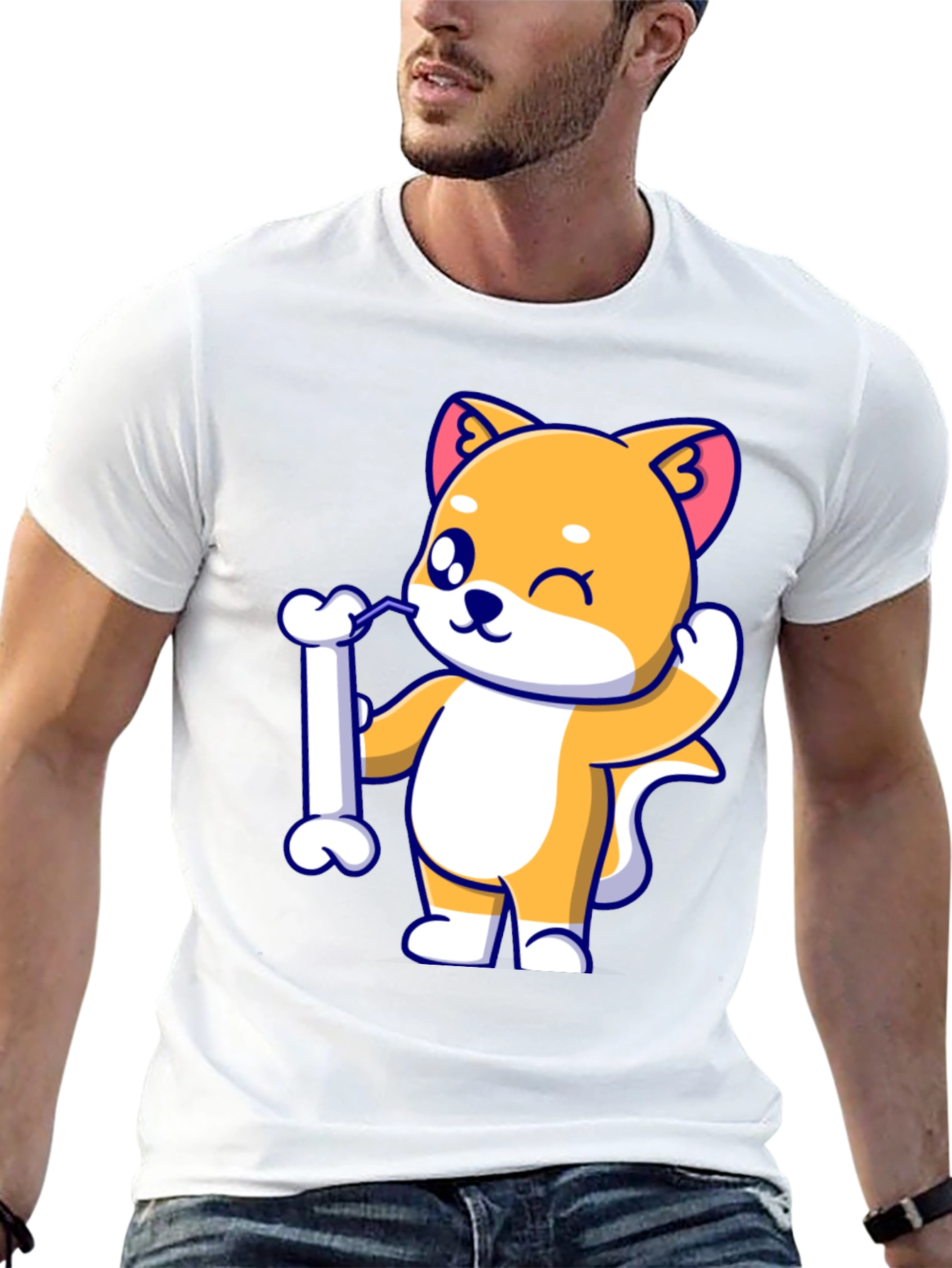 Cute Dog Bone Black T-Shirt