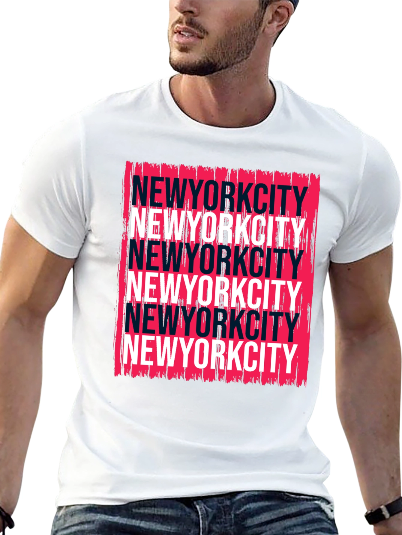 NYC Stacked Text Graphic Tee