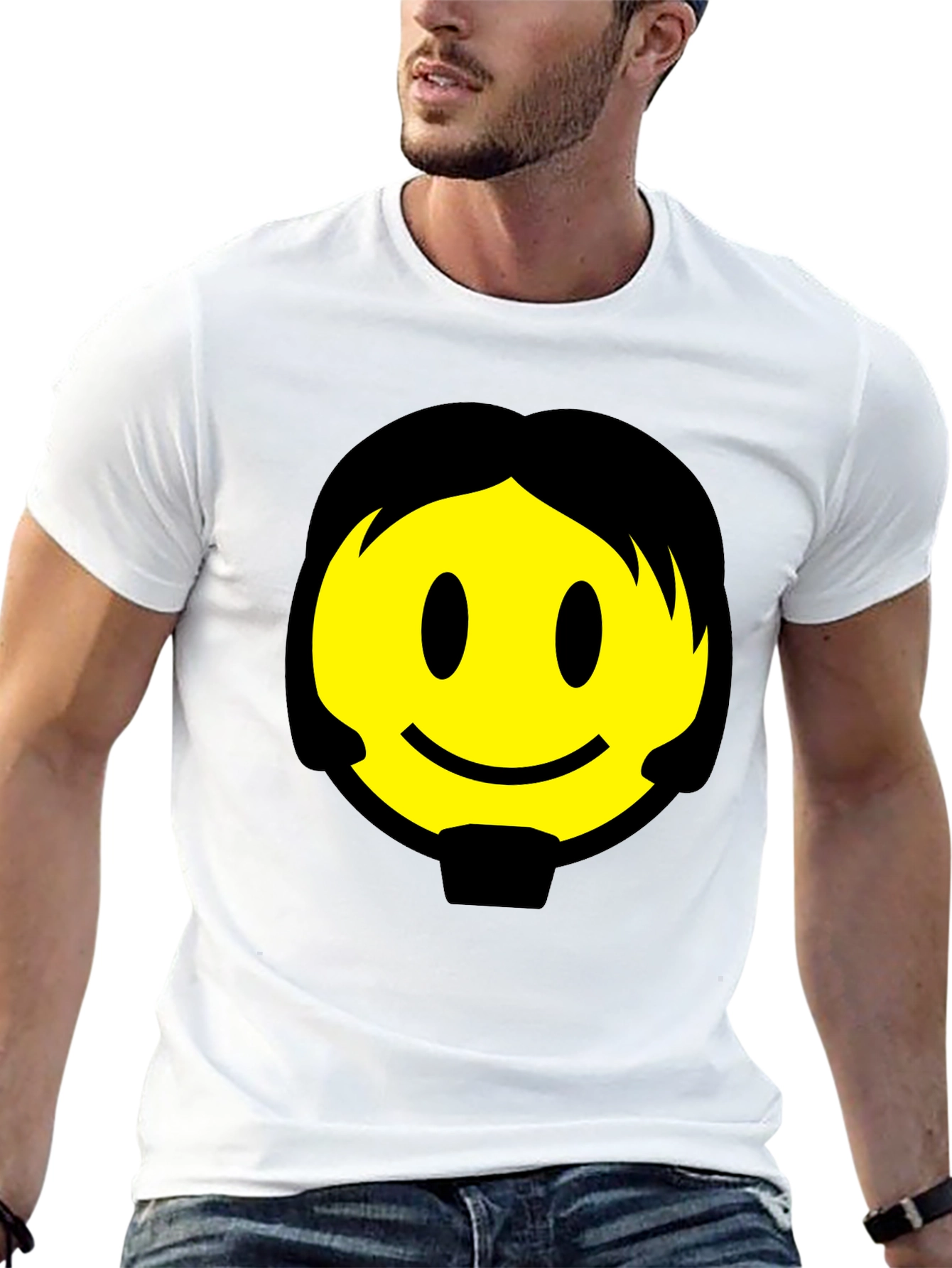 Smiley Face Graphic Black T-Shirt