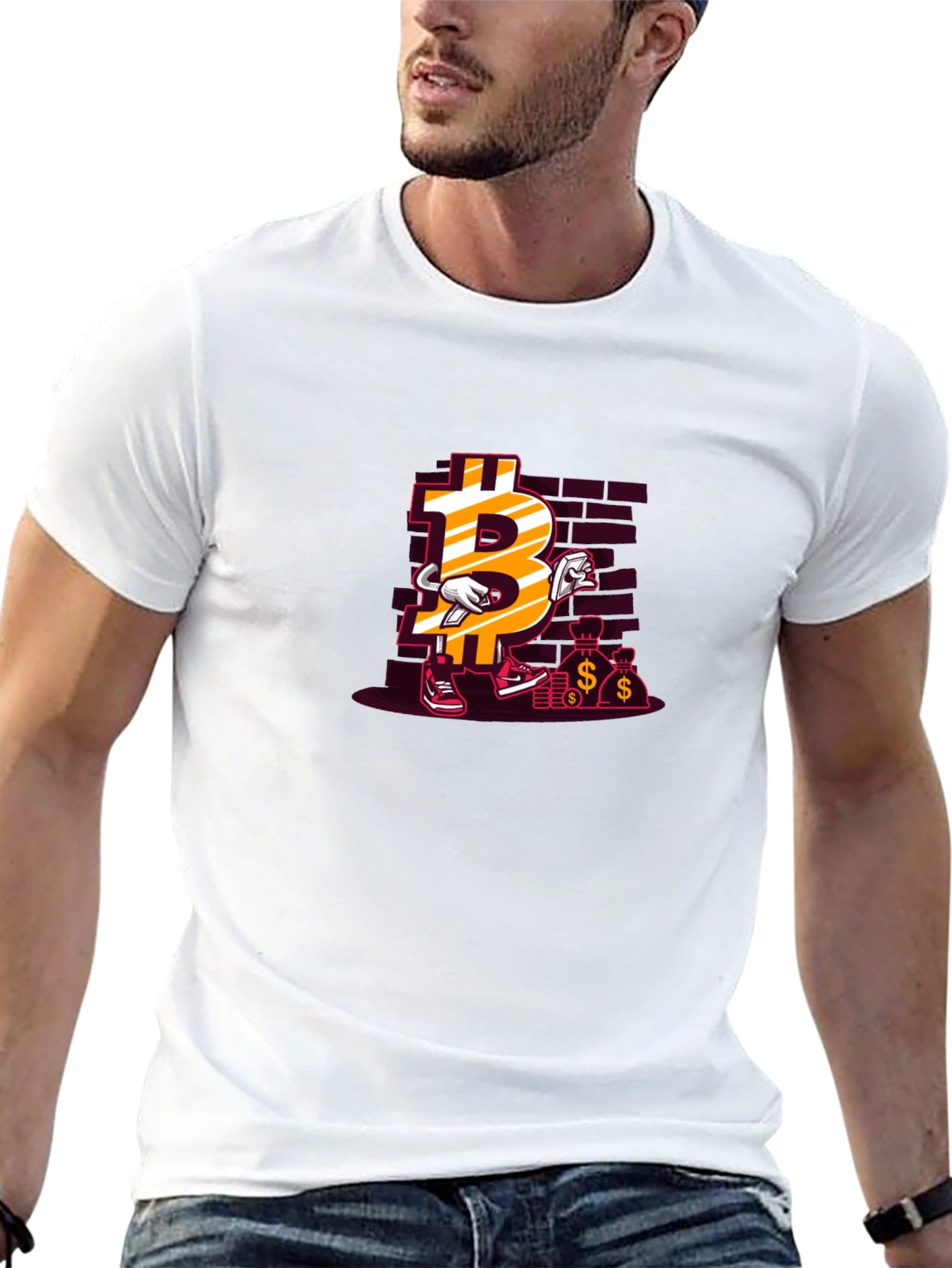 Bitcoin Cartoon Graphic T-Shirt