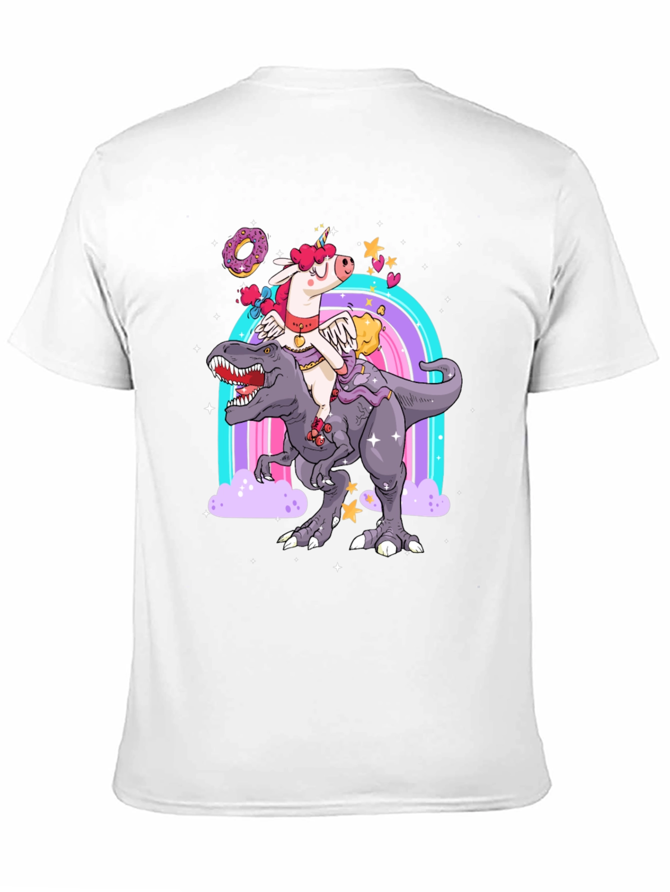 Unicorn Dinosaur Rainbow Graphic Tee
