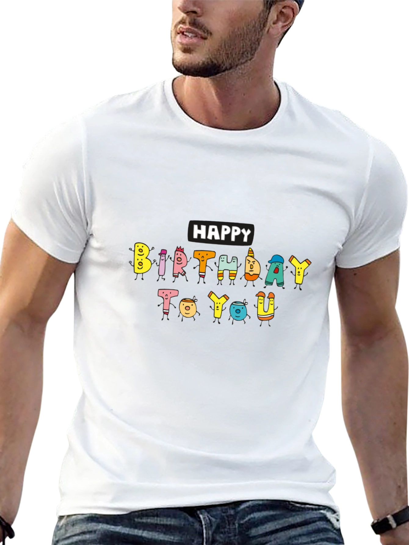 Happy Birthday Graphic Tee - Soft Cotton Blend
