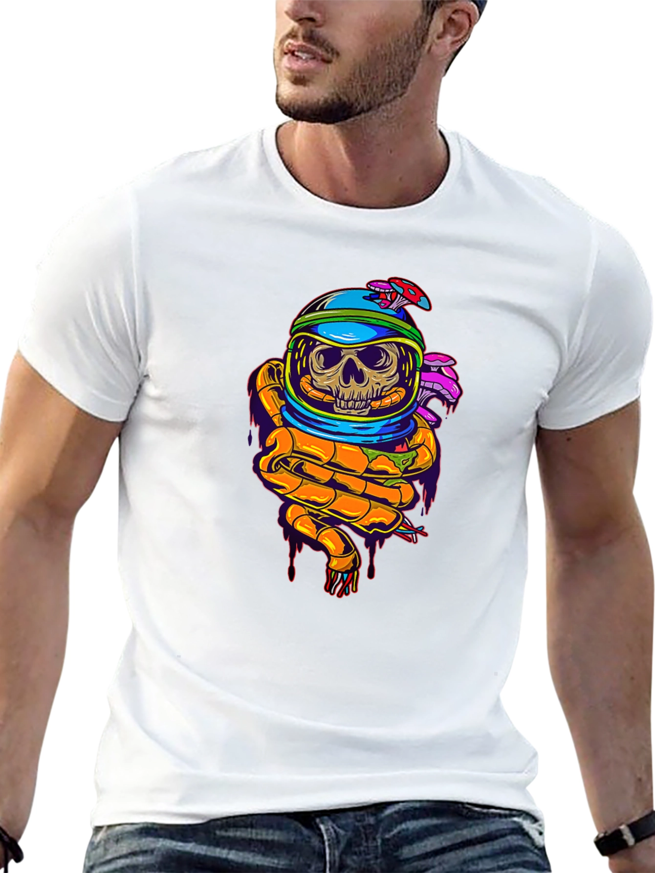 Skull Astronaut Graphic T-Shirt