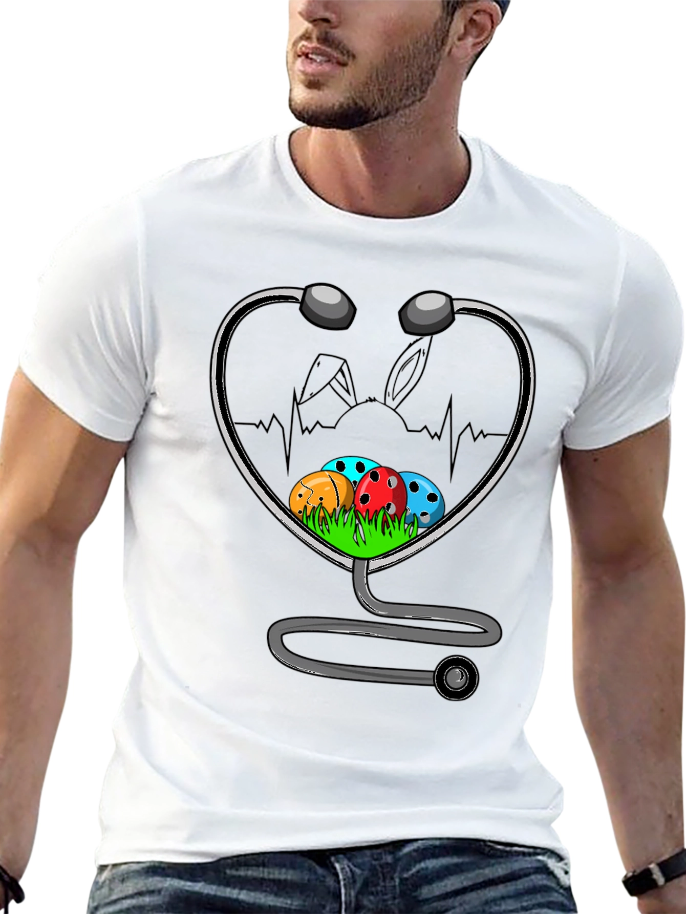 Easter Nurse Stethoscope T-Shirt - Medical Easter Gift