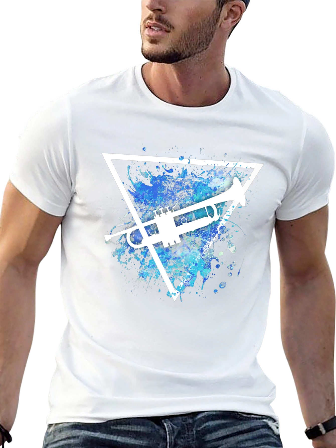 Trumpet Triangle Graphic T-Shirt - Music Lover Tee