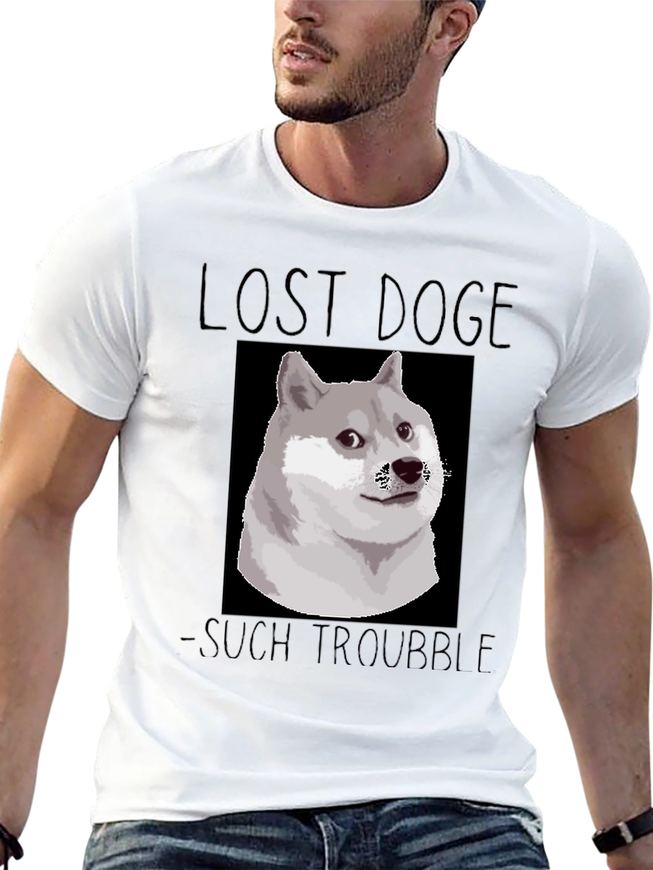 Lost Doge T-Shirt - Such Trouble Funny Meme Tee