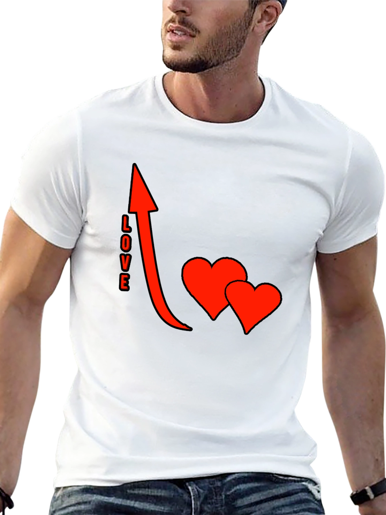 Love Arrow Graphic Black T-Shirt