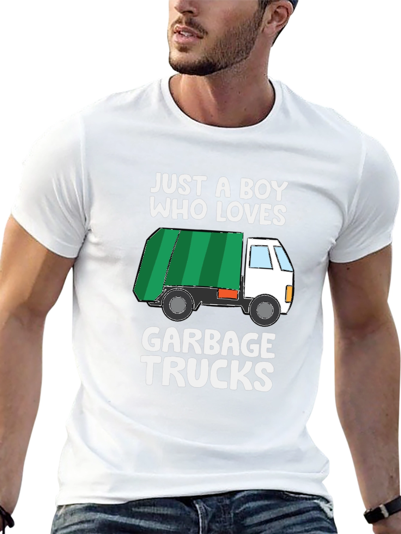 Boy Who Loves Garbage Trucks Graphic T-Shirt