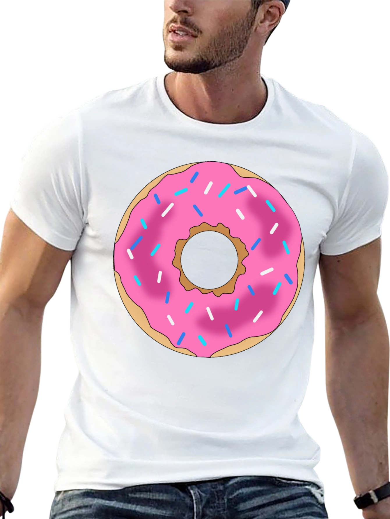 Donut Graphic Black T-Shirt Casual Wear