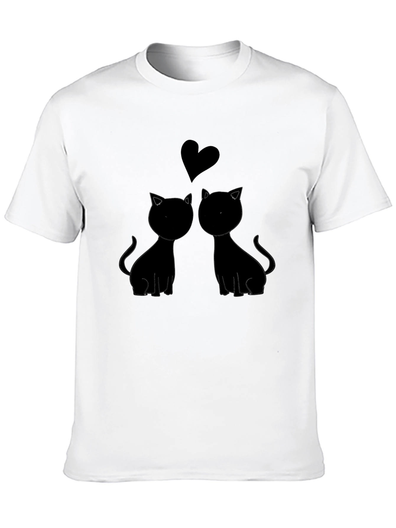 Cats in Love Black T-Shirt