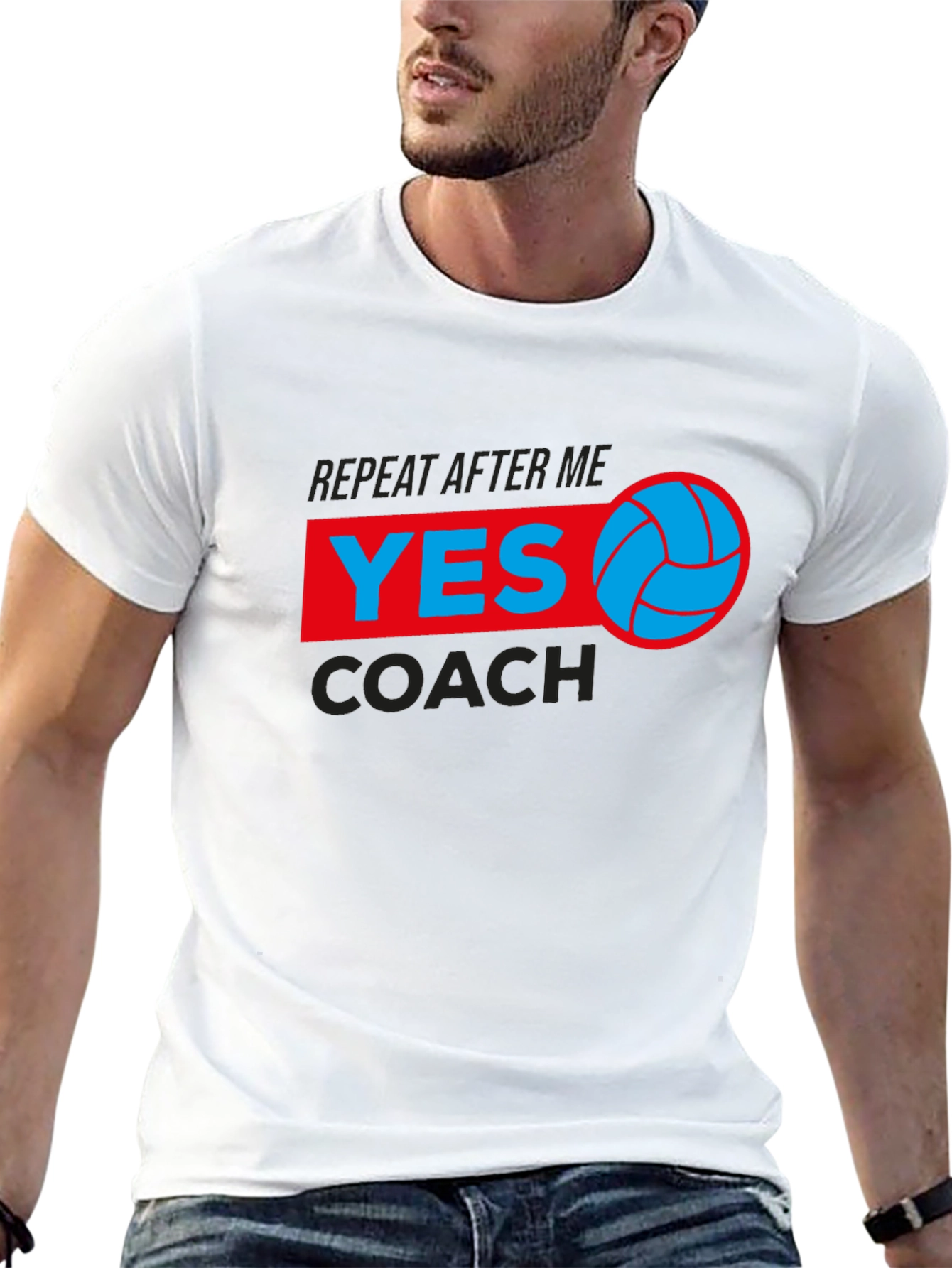 Volleyball Yes Coach T-Shirt - Black Graphic Tee