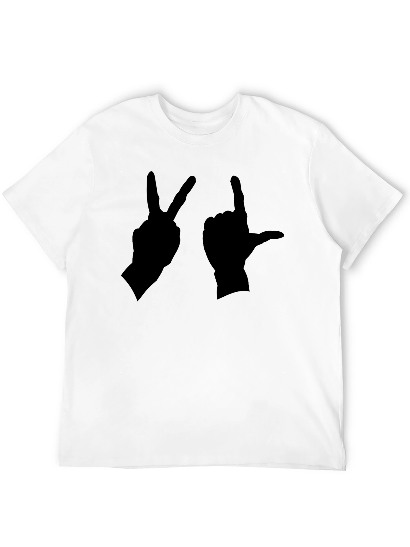 Peace & Love Hand Gesture Black Graphic Tee
