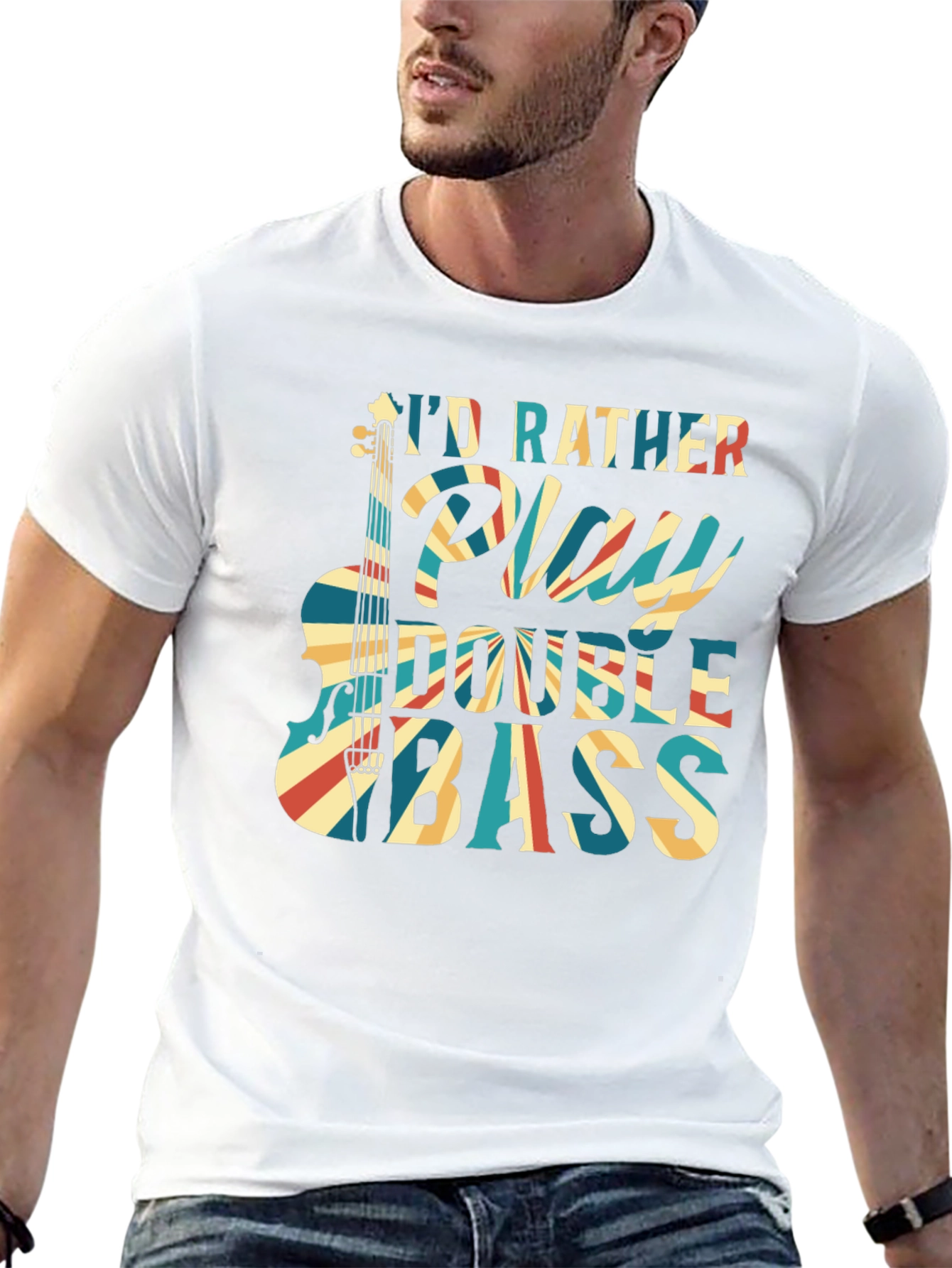 Double Bass Player Black T-Shirt