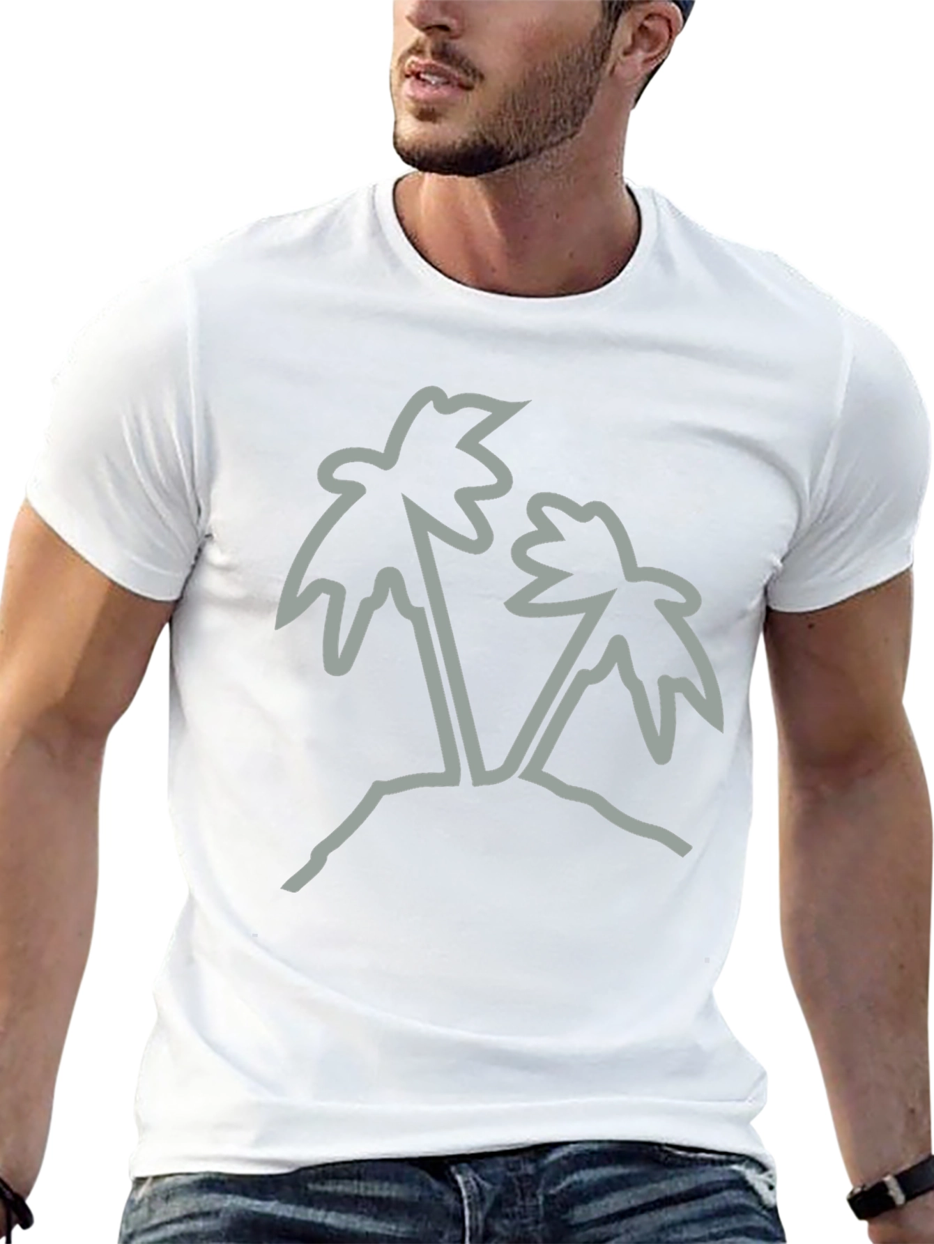 Palm Tree Graphic Tee - Black