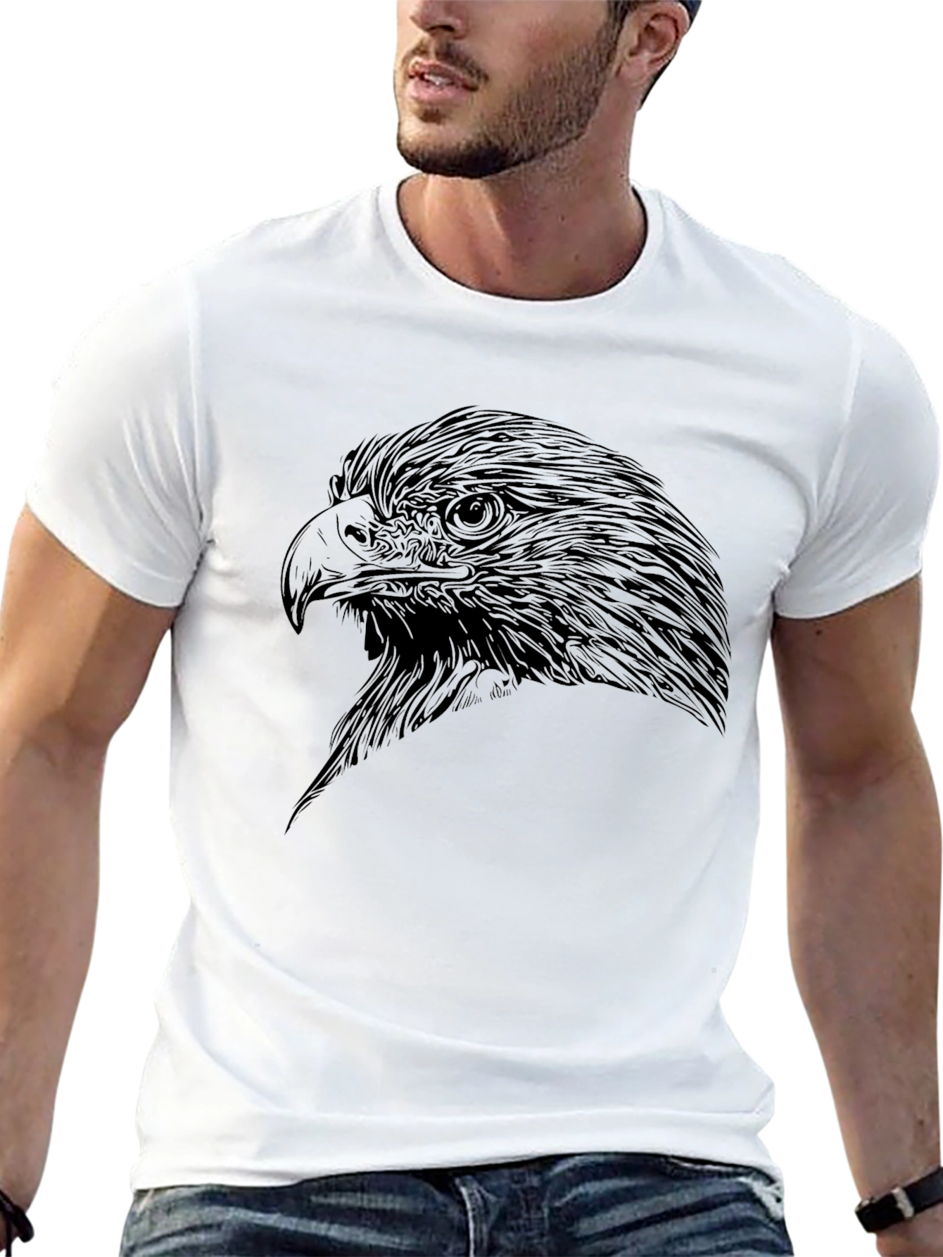 Black Eagle Graphic Tee - Mens Fashion