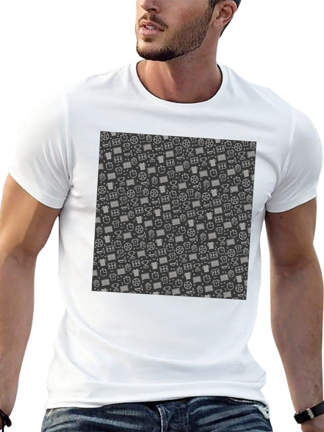 Patterned Soccer T-Shirt - Casual Style