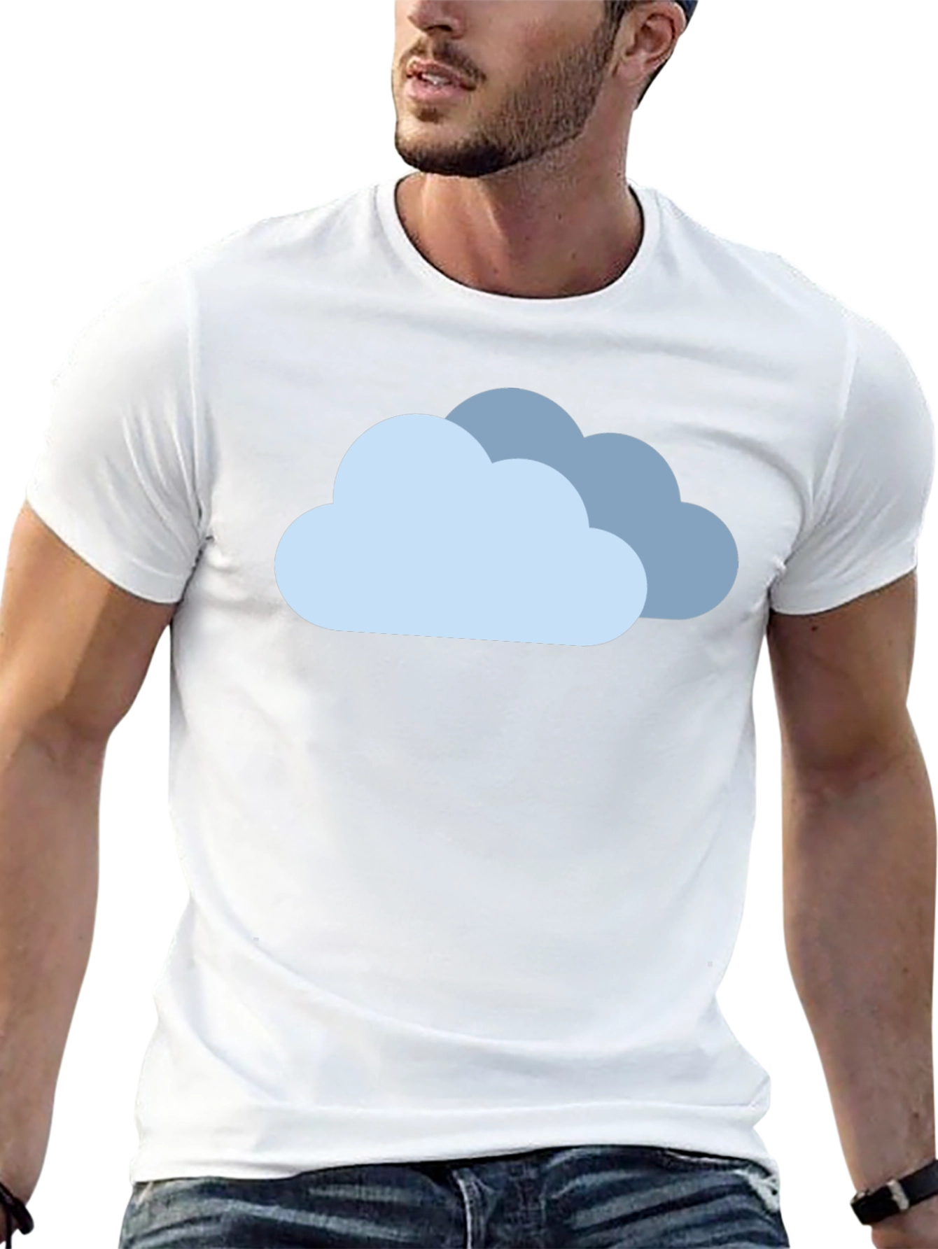 Cloud Graphic Black T-Shirt - Weather Theme Tee